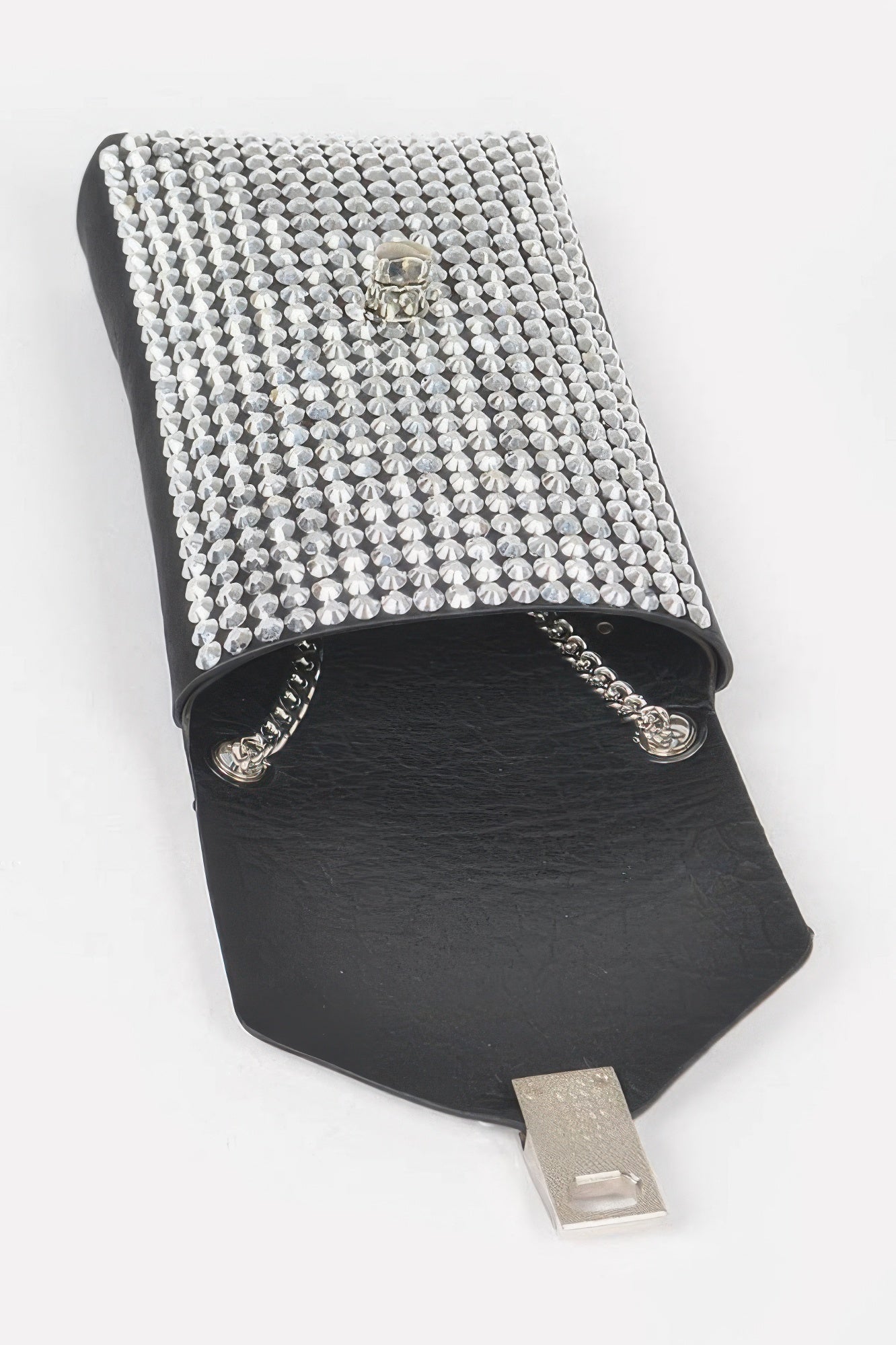 Shinny Acrylic Stone Plus Size Belt Bag W/chain