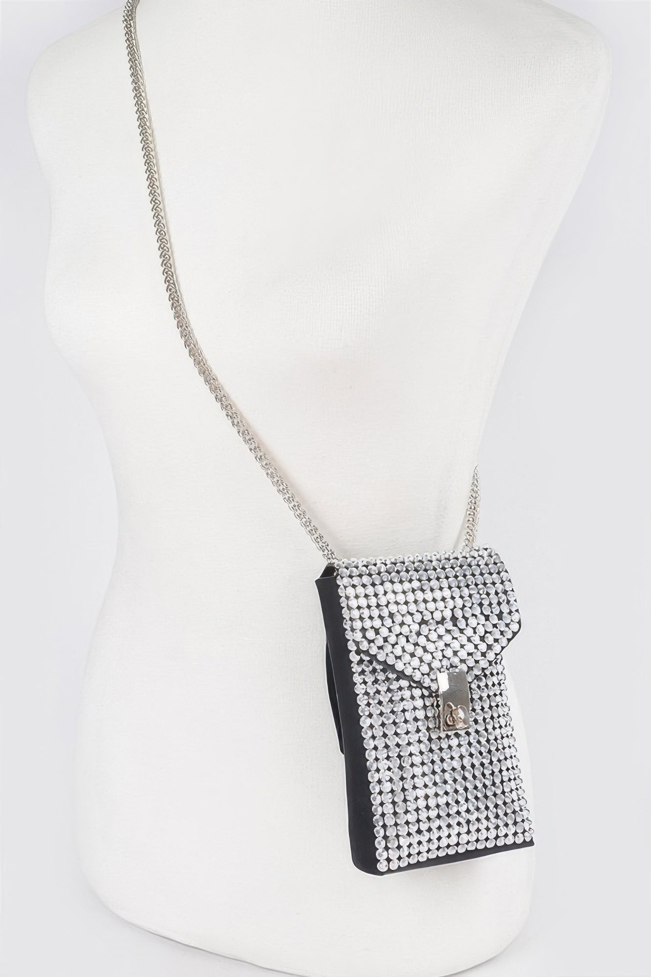 Shinny Acrylic Stone Plus Size Belt Bag W/chain