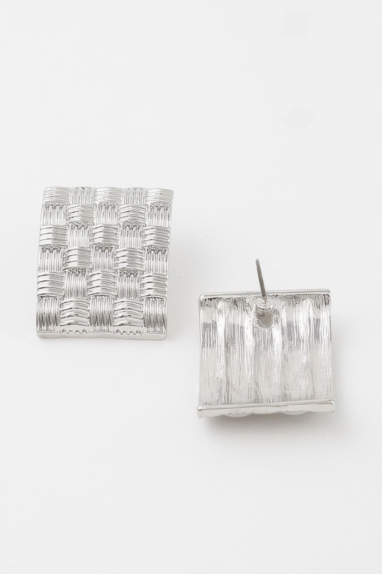 Cross Hatch Plate Earrings