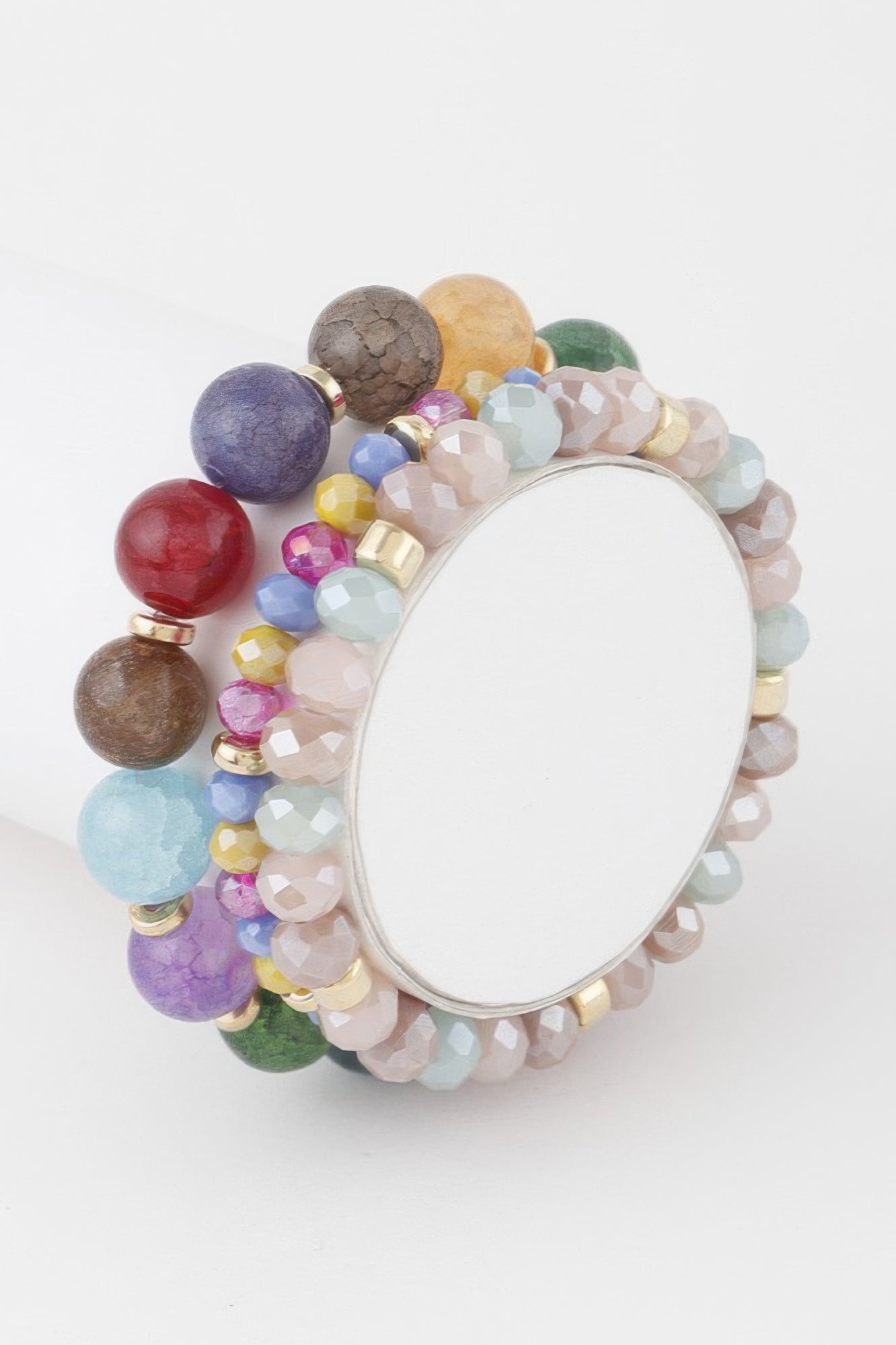 Triple Crystal Beaded Bracelet