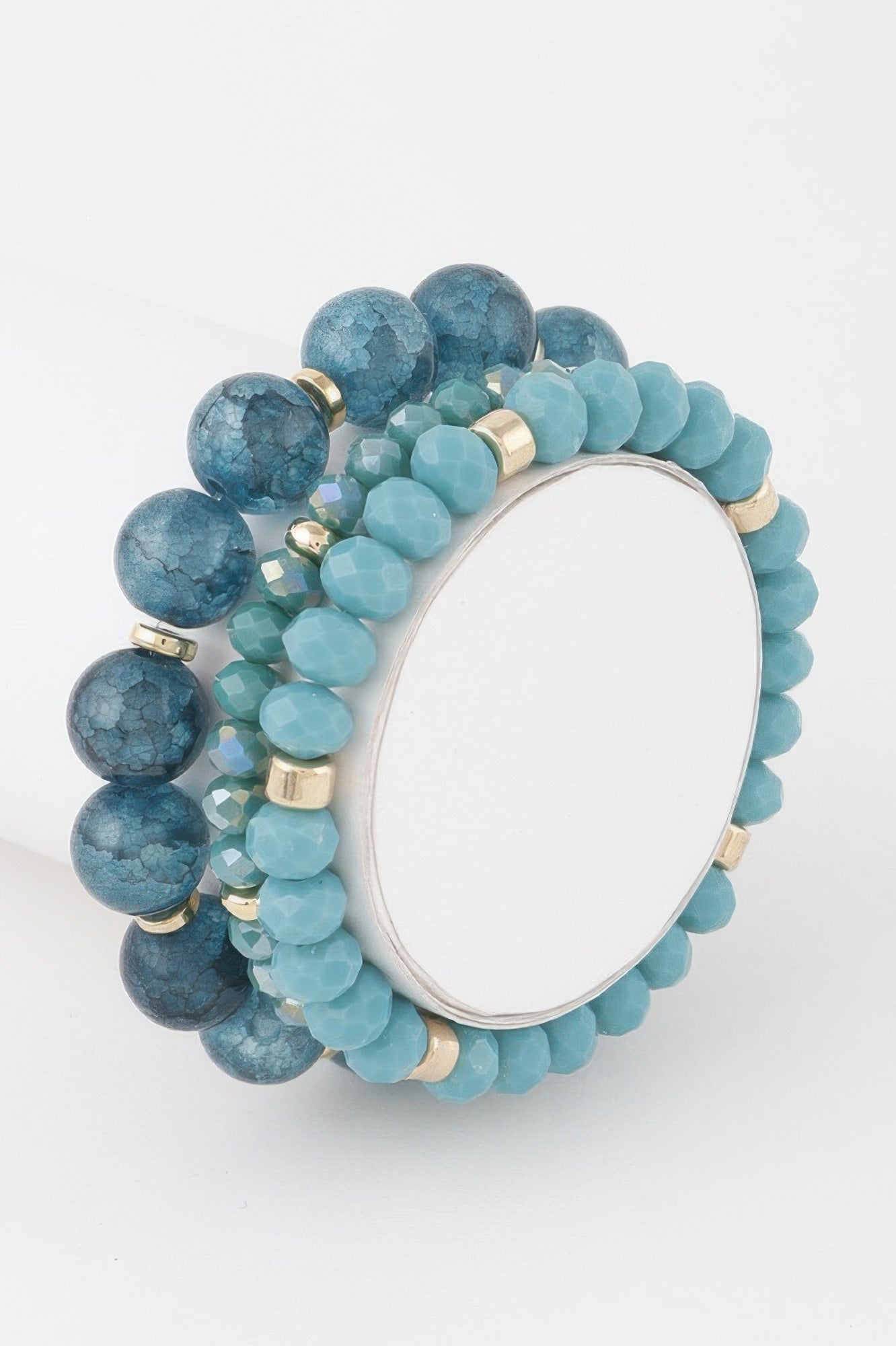 Triple Crystal Beaded Bracelet