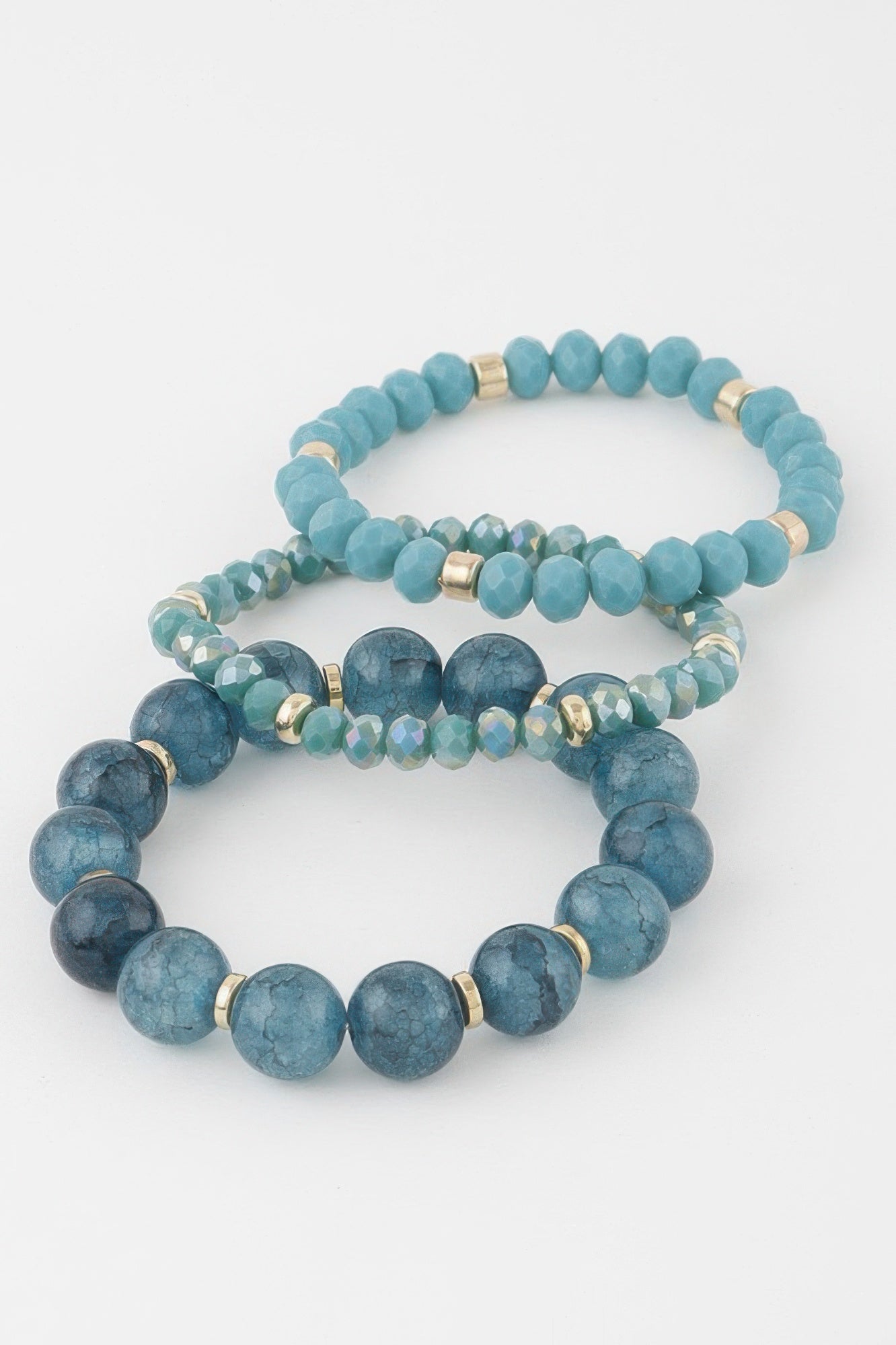 Triple Crystal Beaded Bracelet