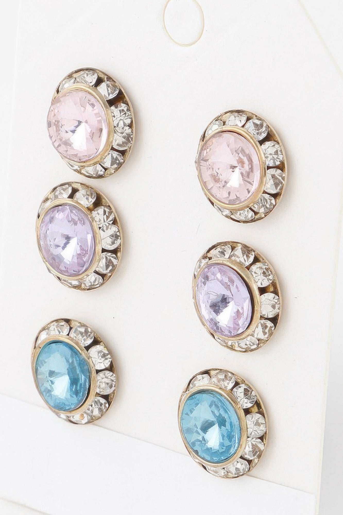 Multi Jeweled Stud Earrings Set