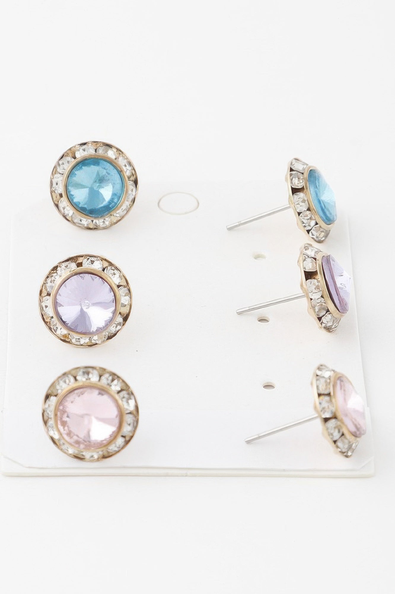 Multi Jeweled Stud Earrings Set