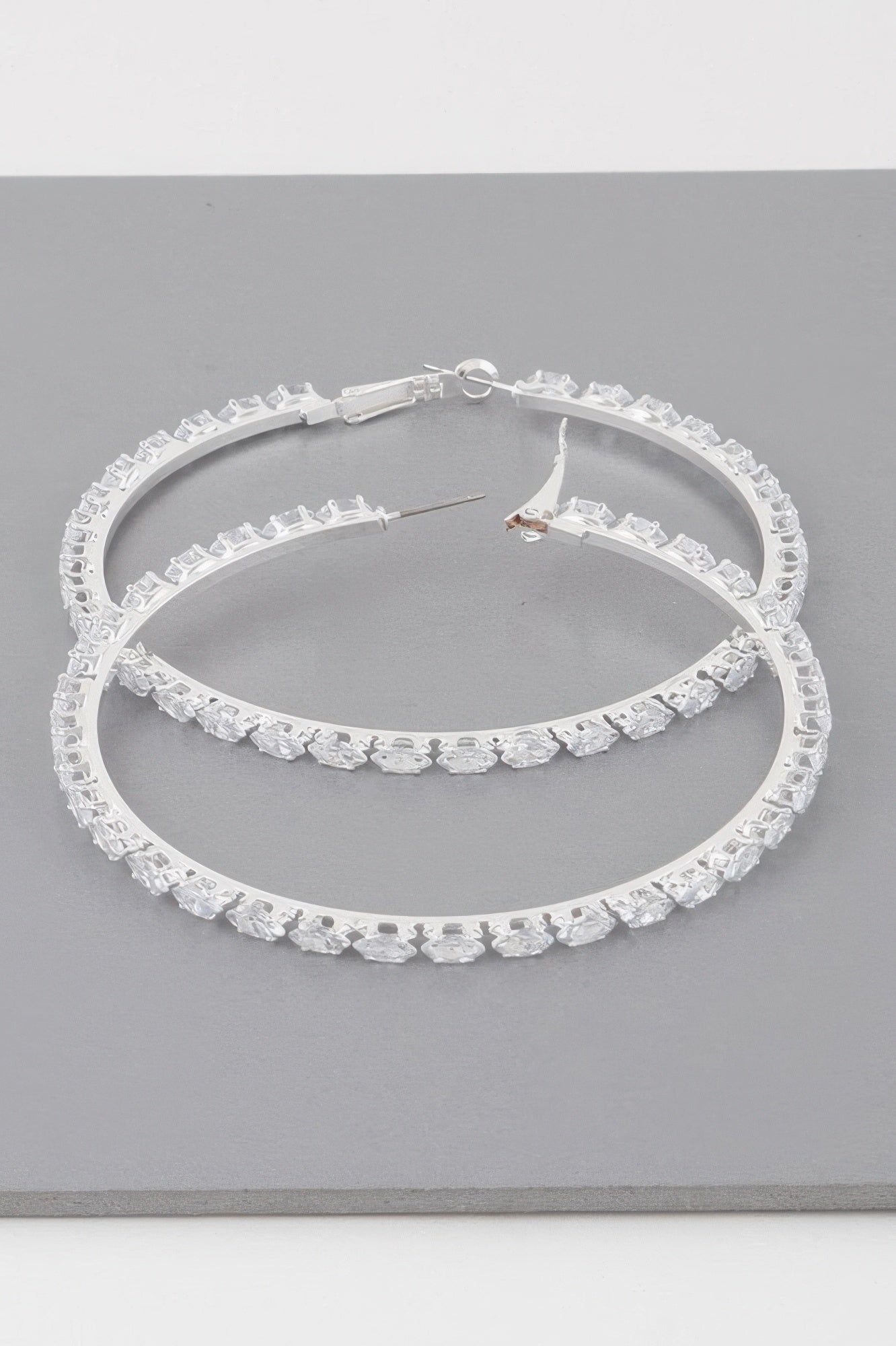 Teardrop Jeweled Hoop Earrings