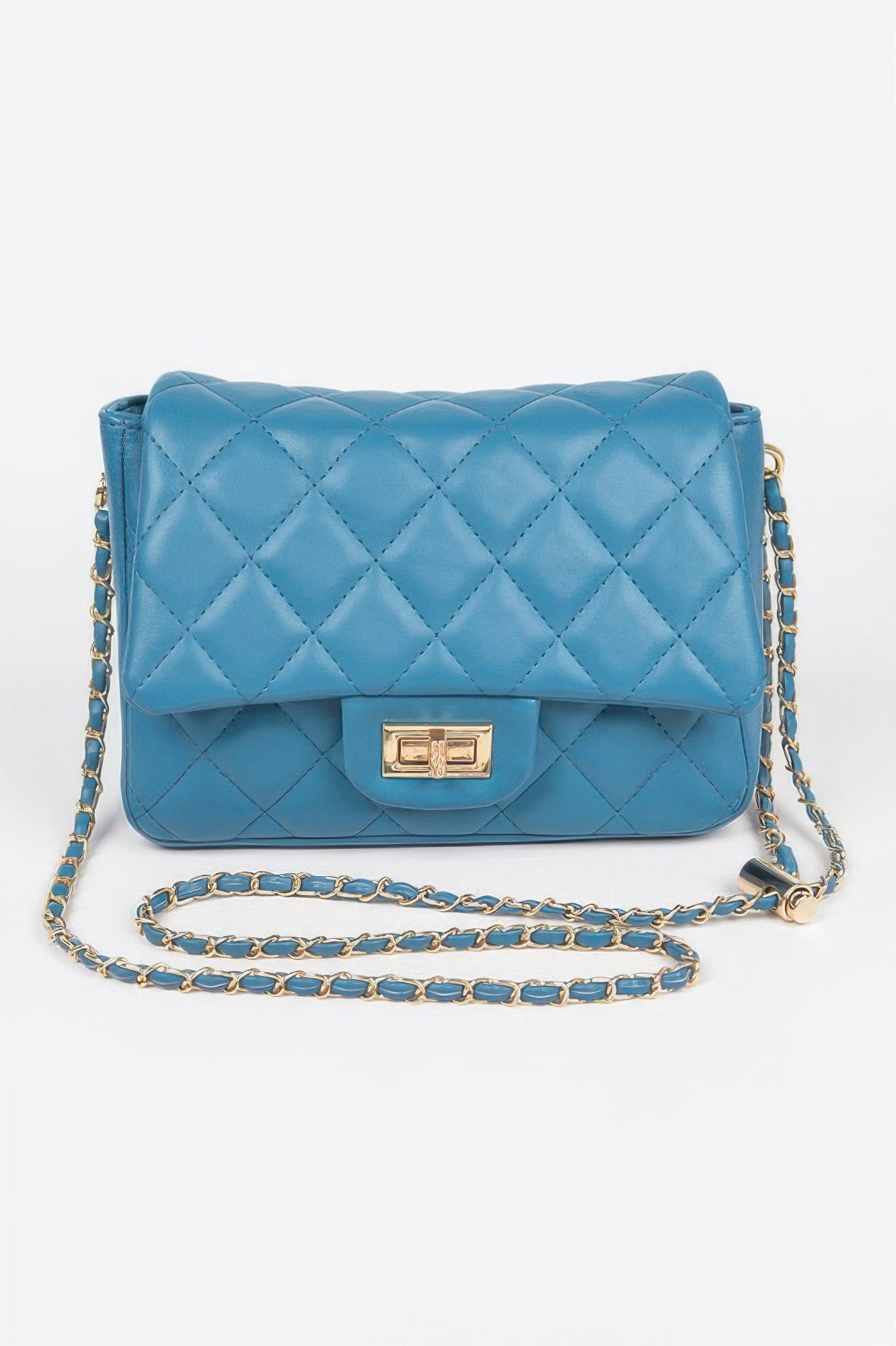 Quilted Faux Leather Flap Bag