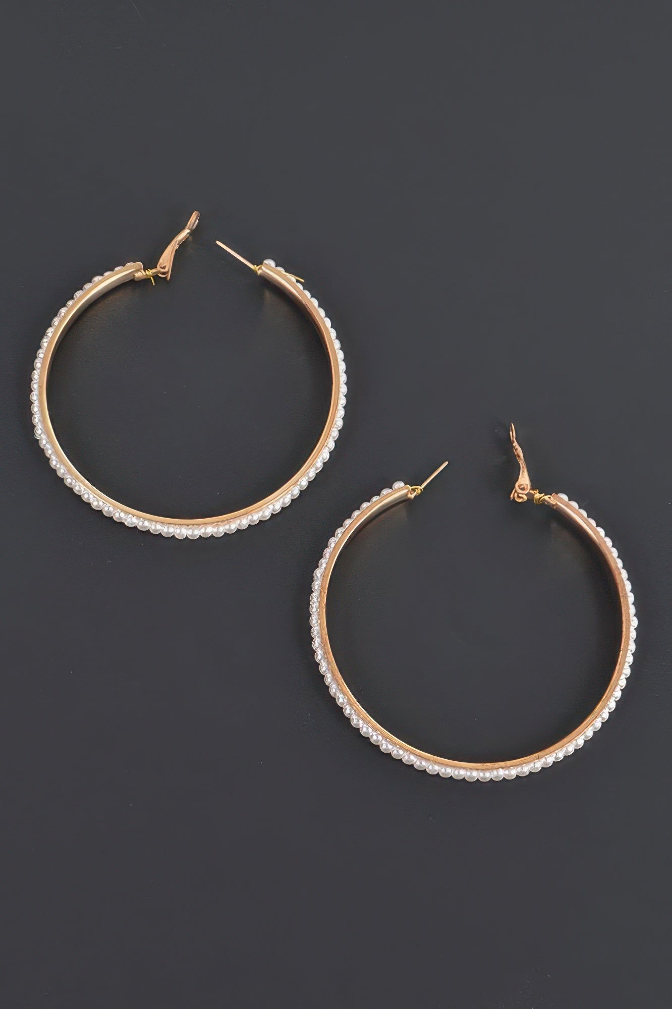Round Shape Pearl Hoop Earrings