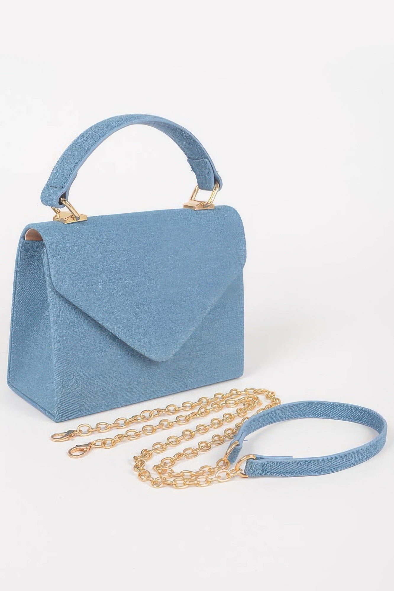 Denim Top Handle Crossbody Bag