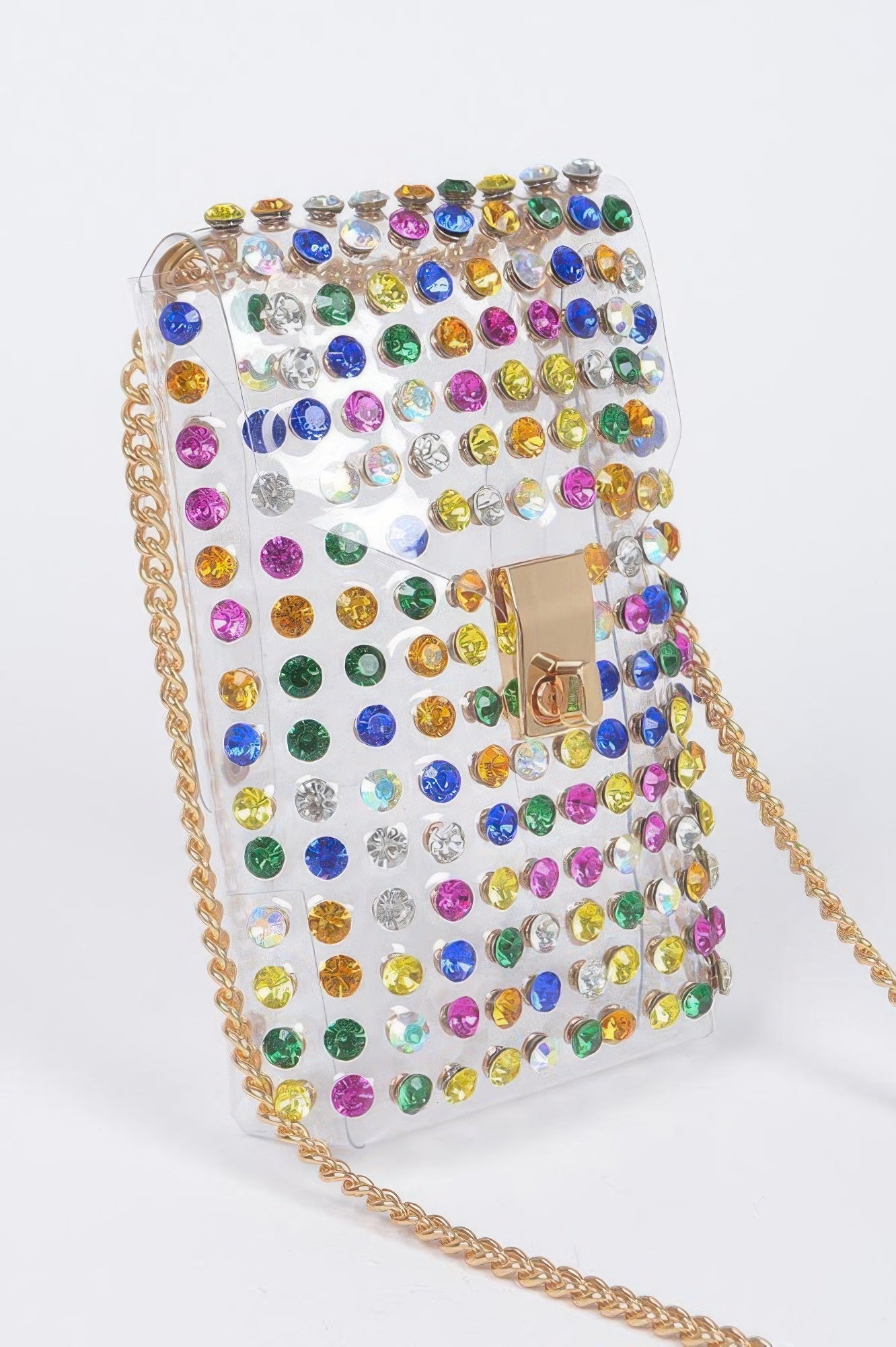 Rhinestone Clear Plus Size Belt Bag W/chain