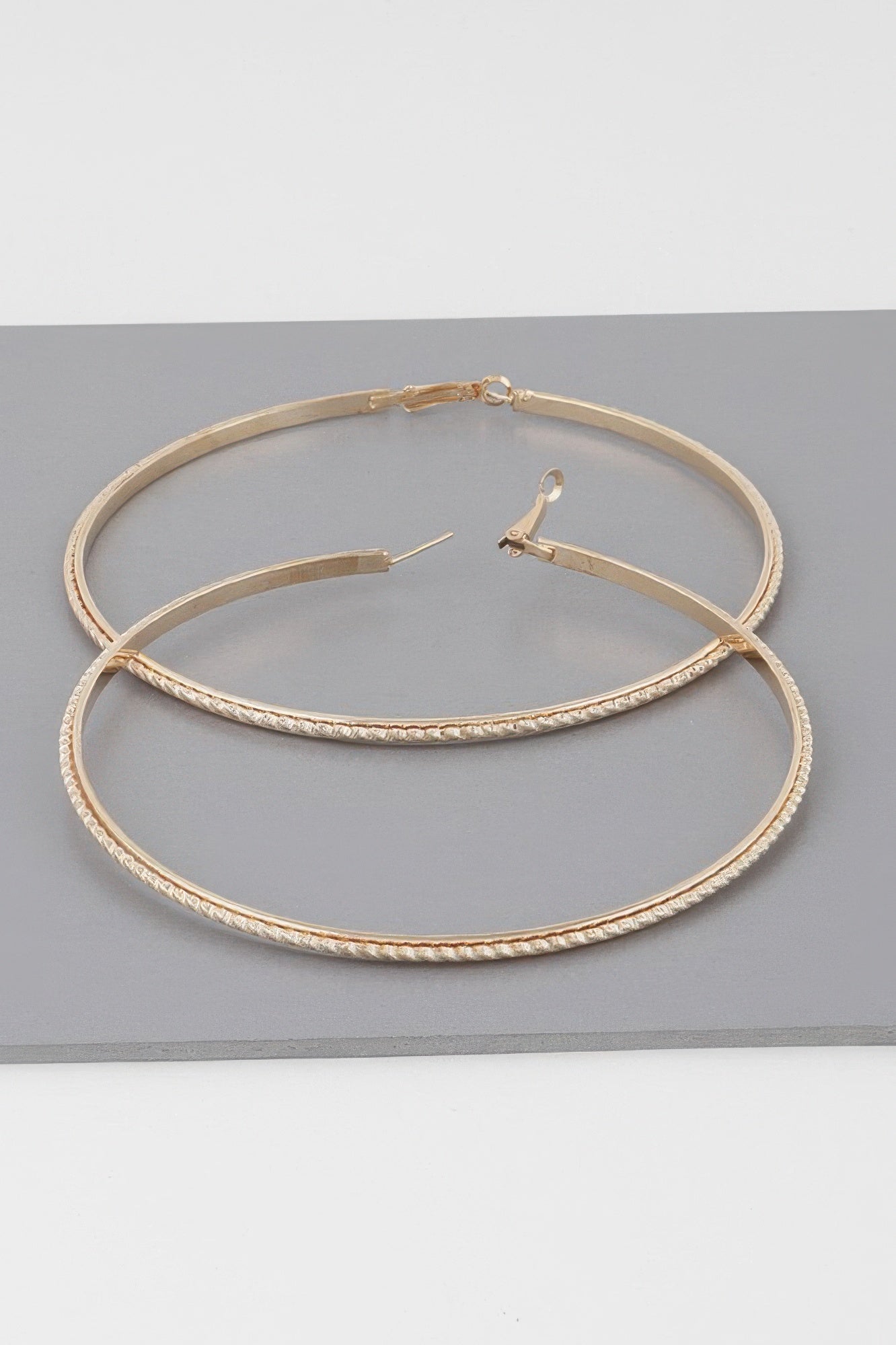Wide Double Twisted 3.8" Hoop Earrings