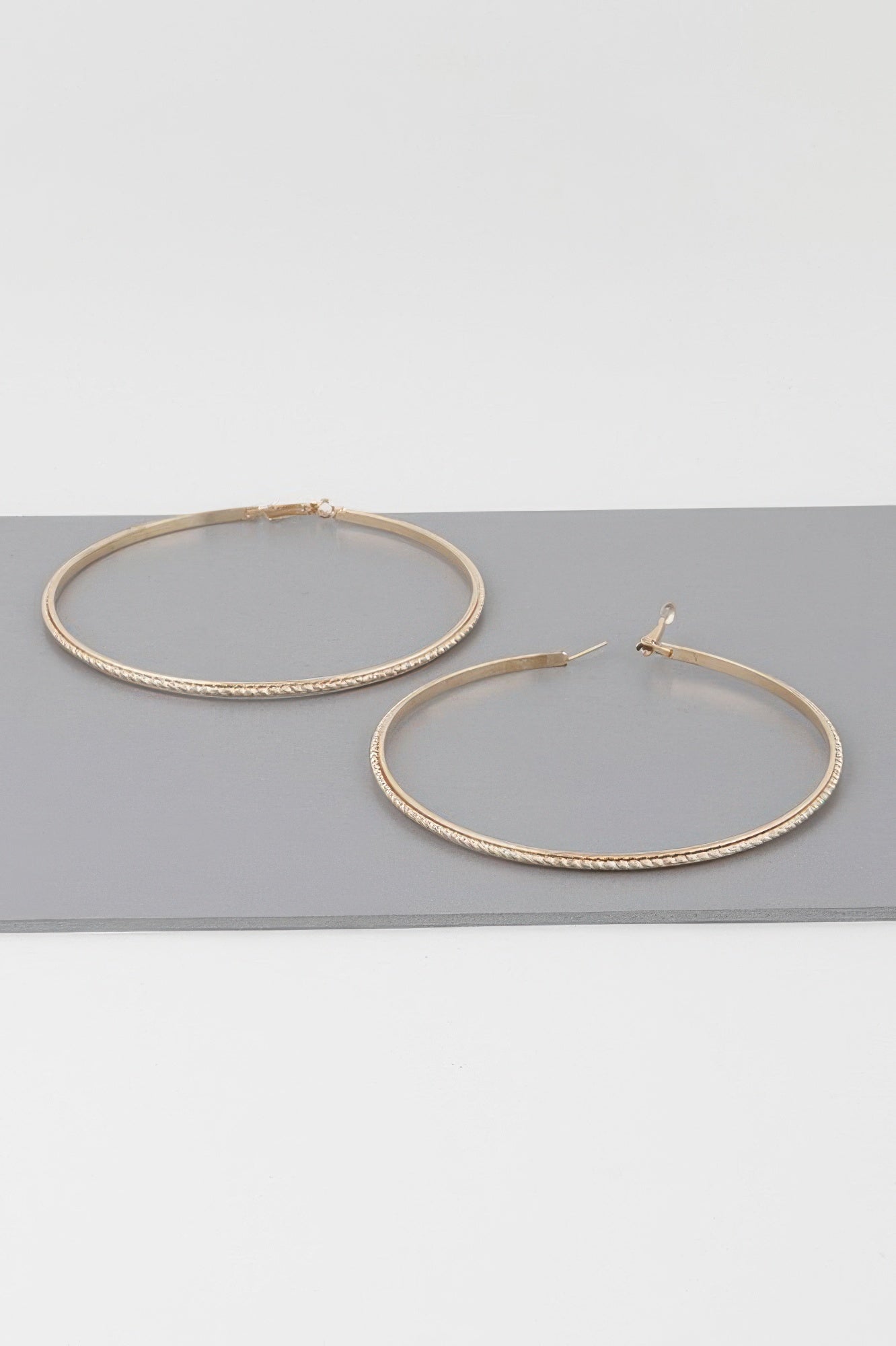 Wide Double Twisted 3.8" Hoop Earrings