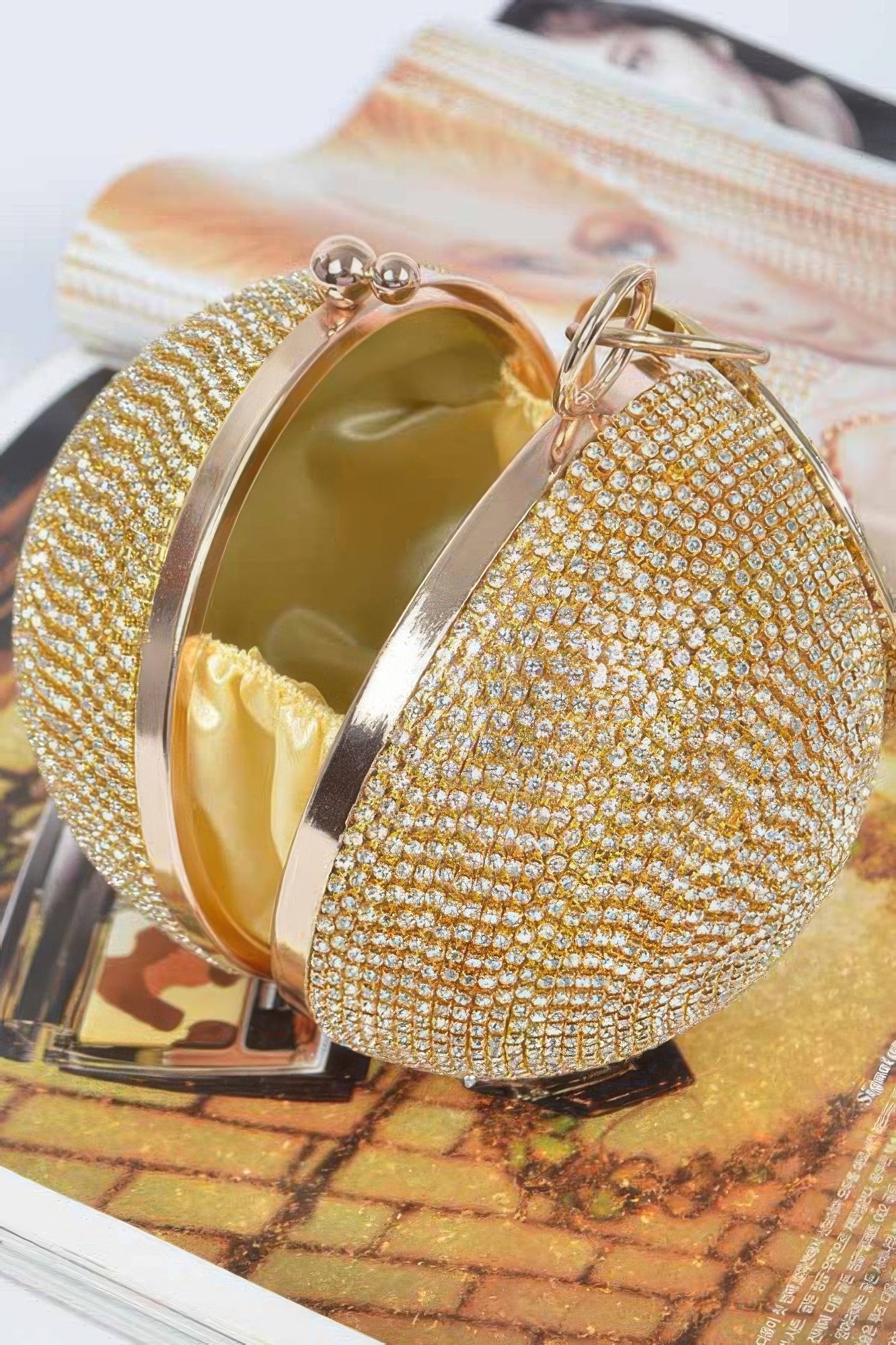 Rhinestone Ball Clutch