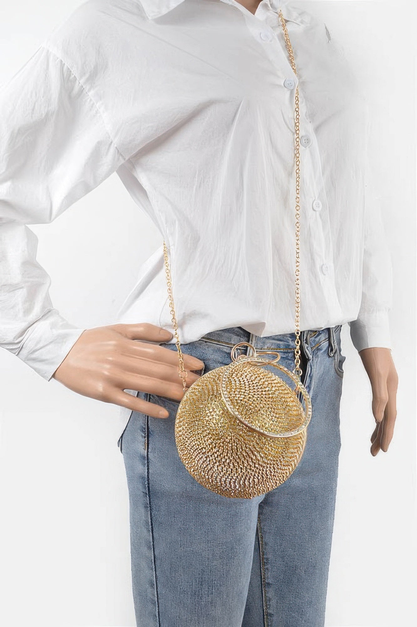 Rhinestone Ball Clutch