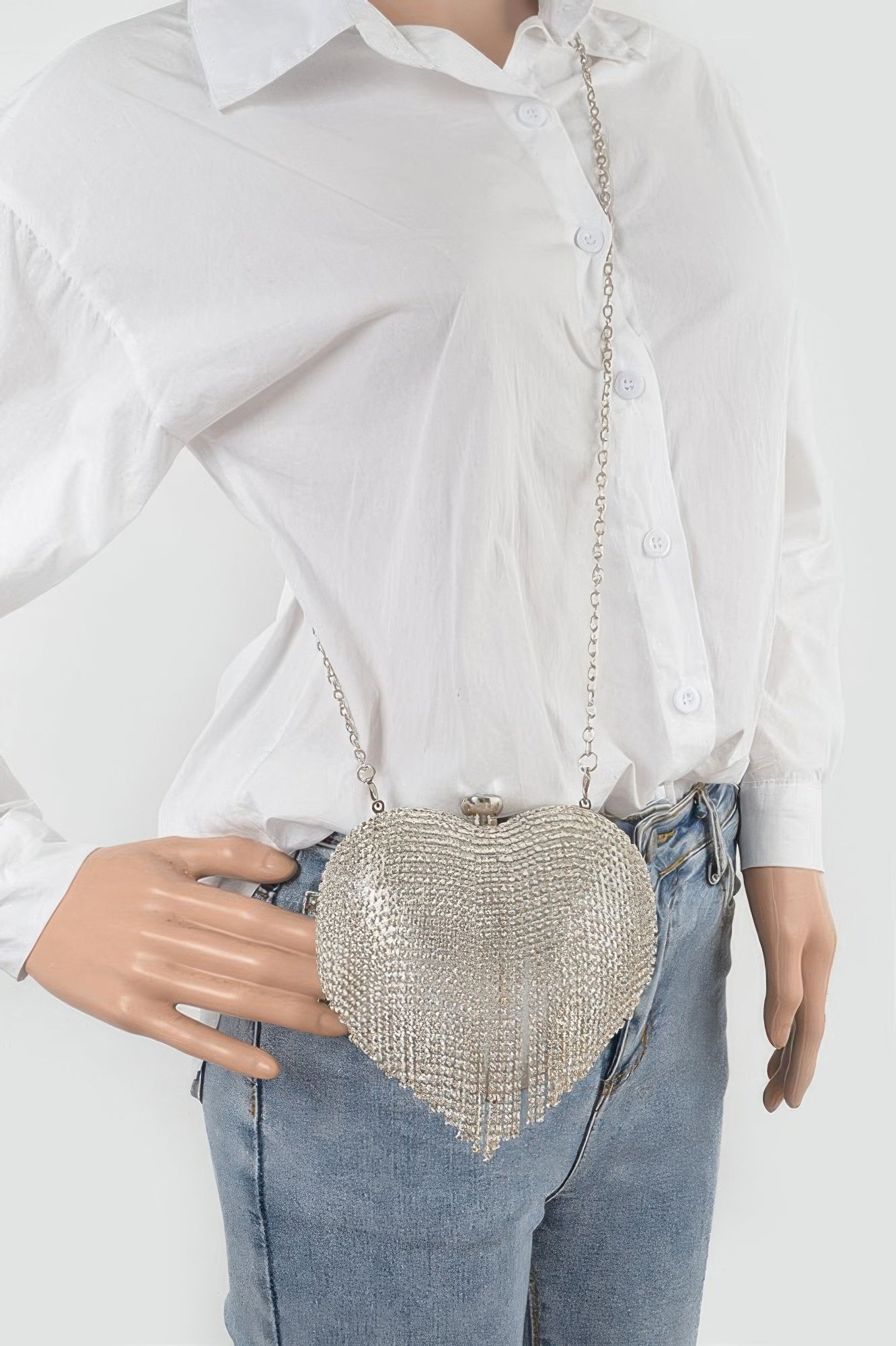 Rhinestone Fringe Mini Case Bag