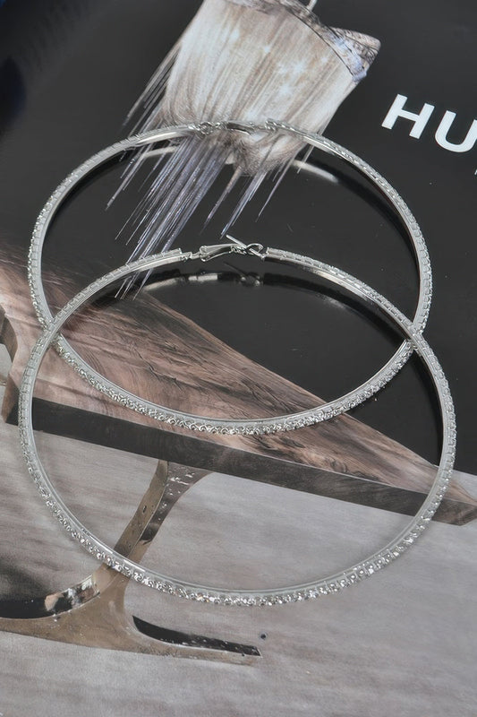 10cm Double Rhinestone Hoop Earrings