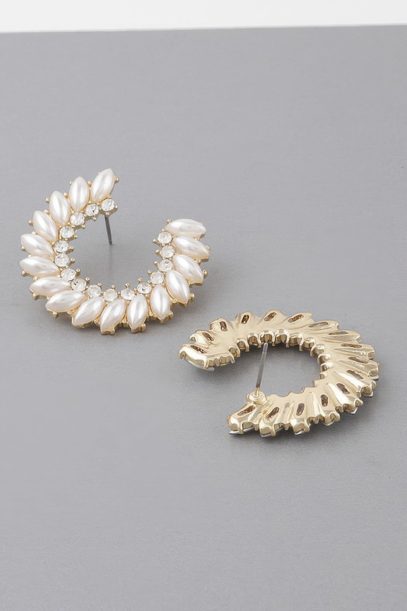 Crystal Leaf Hoop Earrings