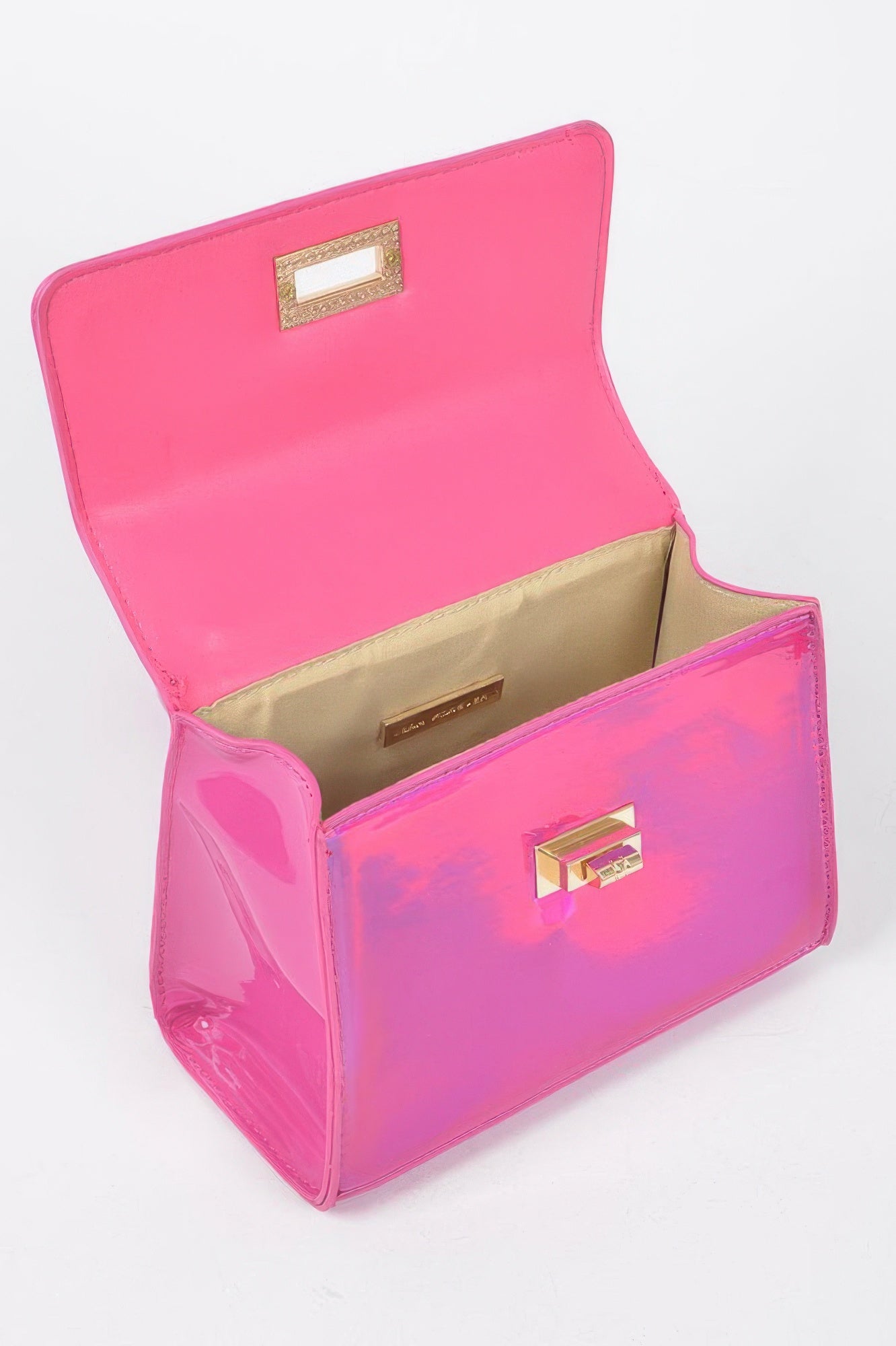 Mirror Metallic Flap Crossbody Bag