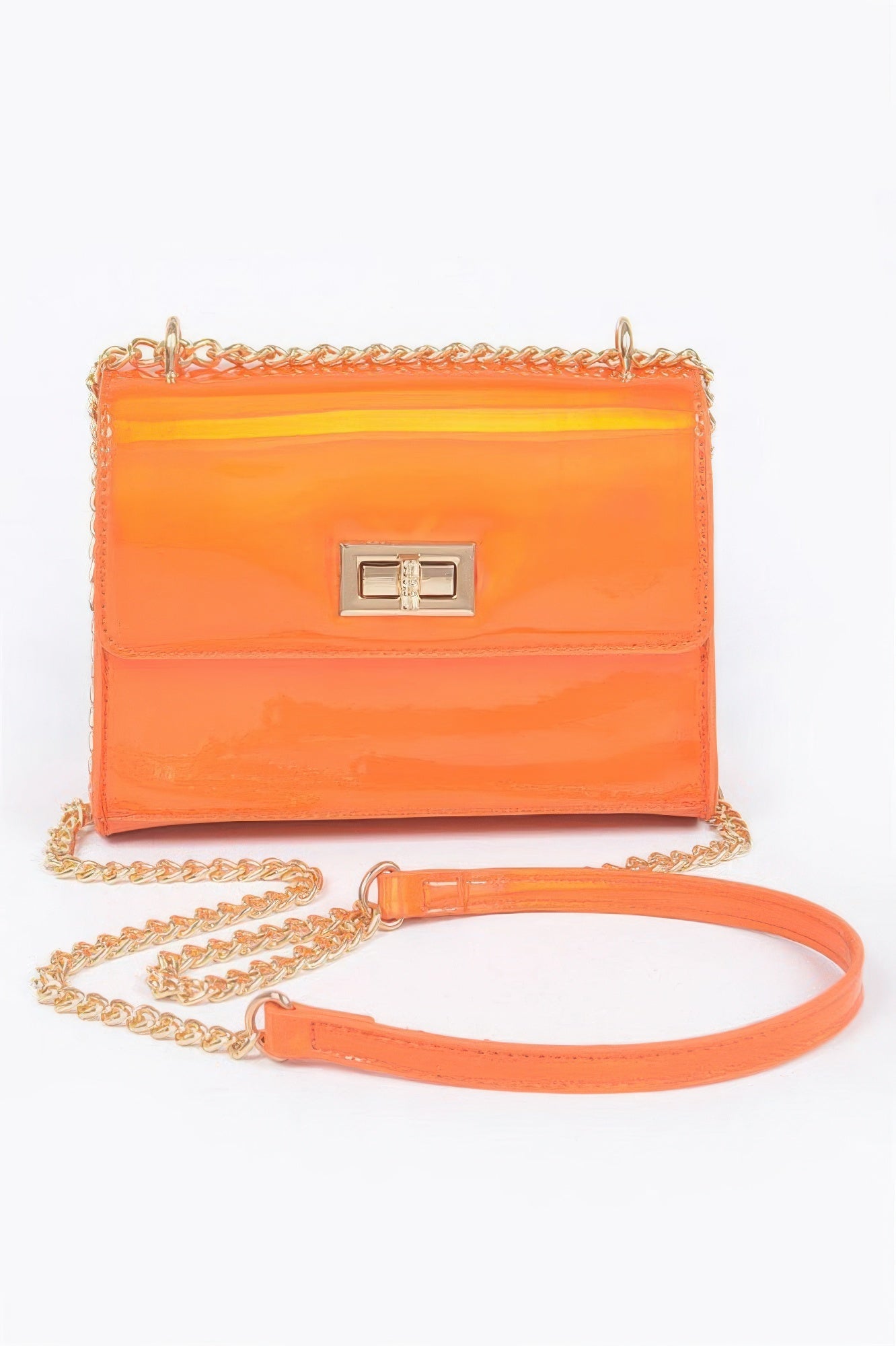 Mirror Metallic Flap Crossbody Bag