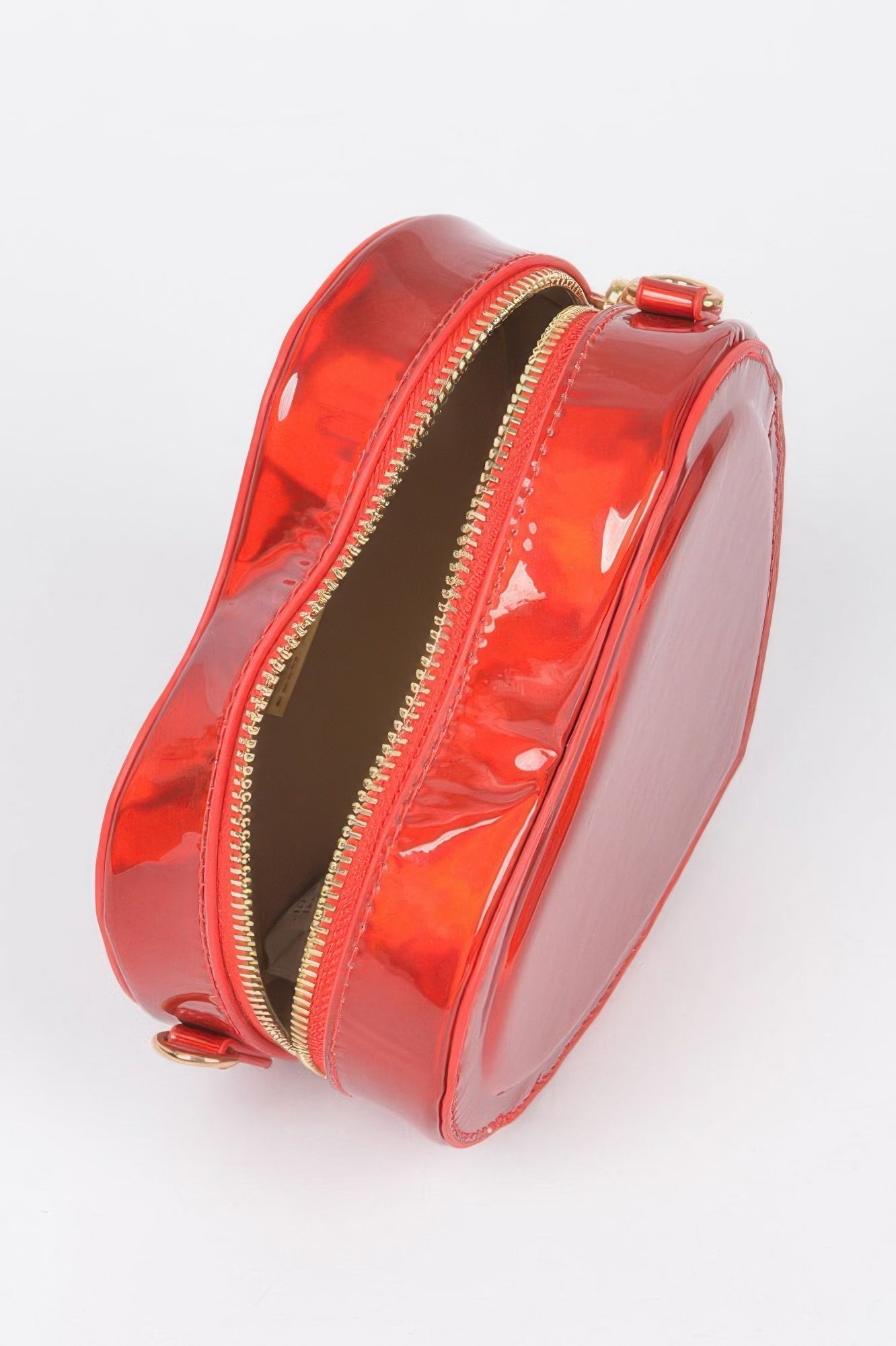 Heart Shape Mirror Metallic Crossbody Bag