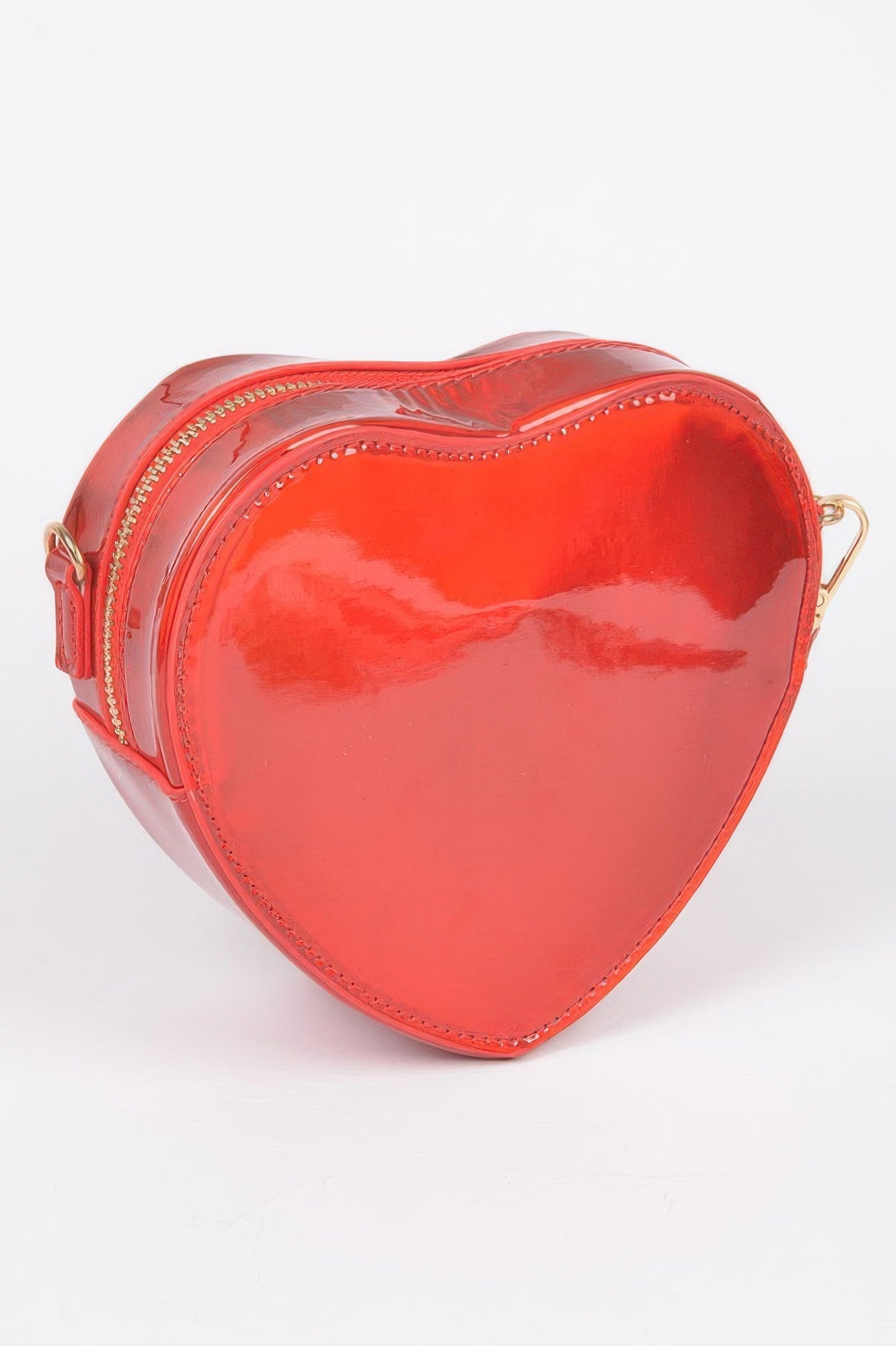 Heart Shape Mirror Metallic Crossbody Bag