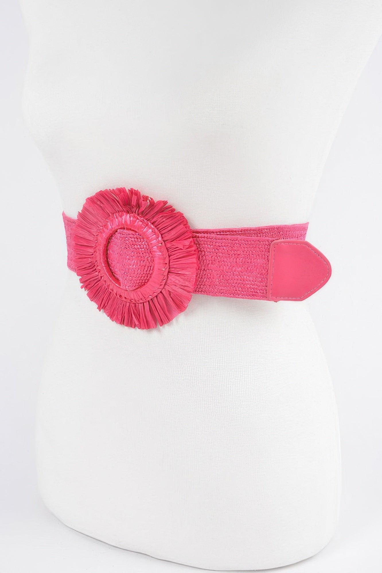 Faux Straw Elastic Belt