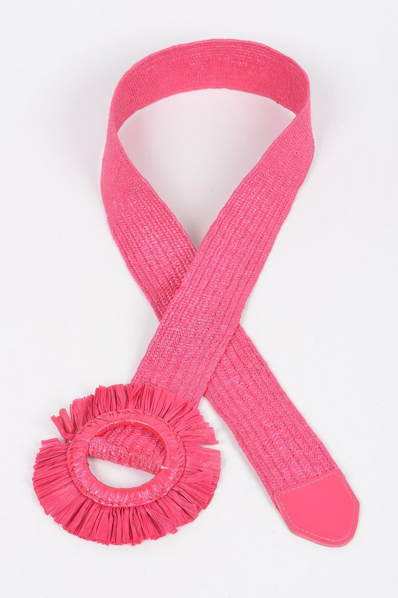 Faux Straw Elastic Belt