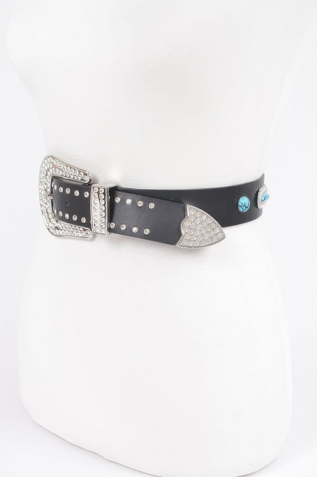 Western Style Belt With Turquoise