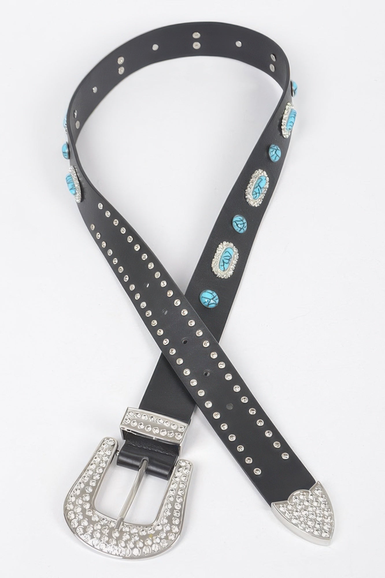Western Style Belt With Turquoise