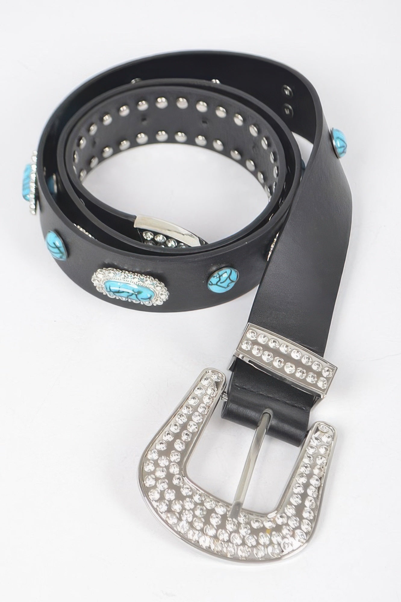 Western Style Belt With Turquoise