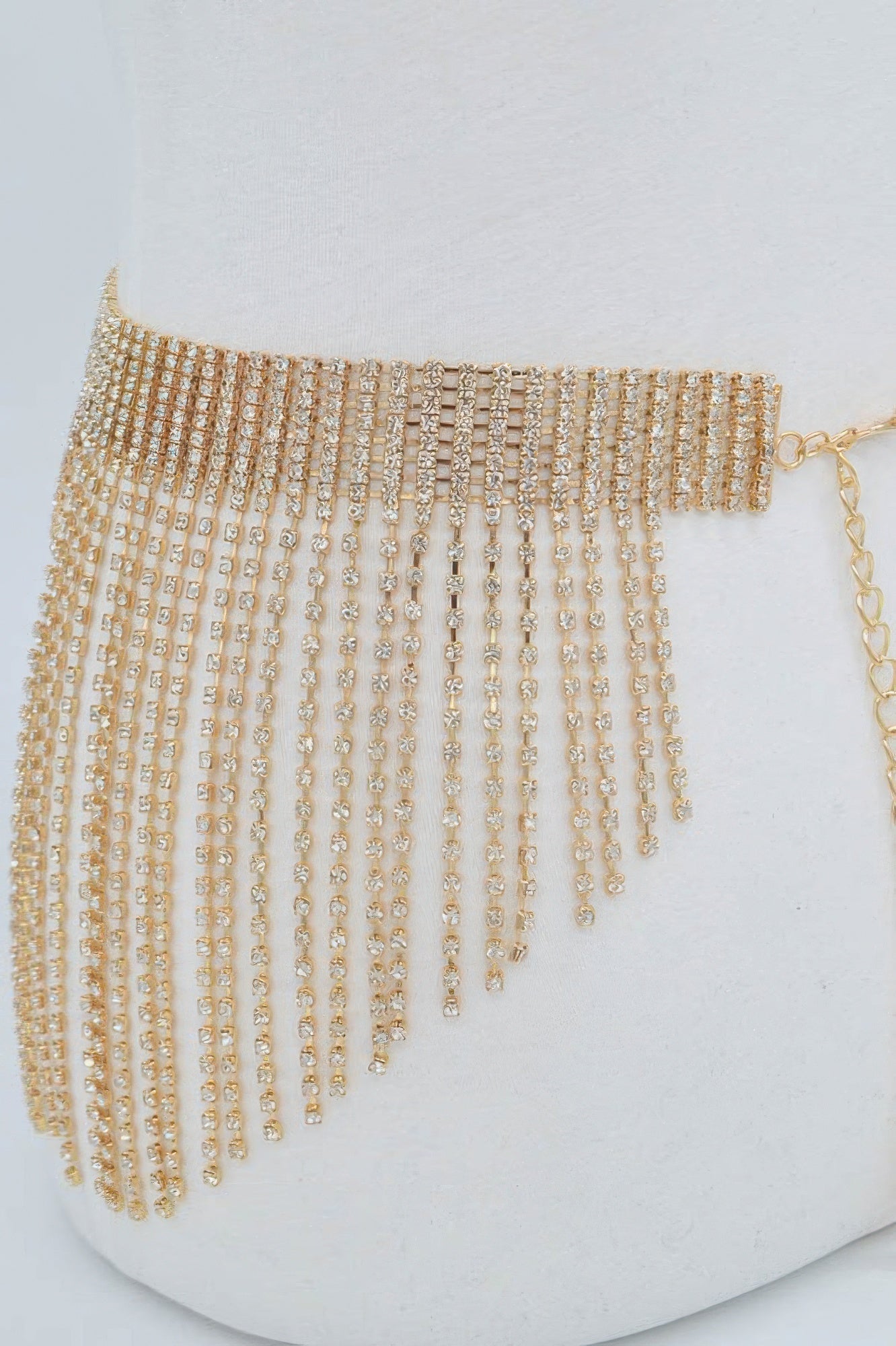 Rhinestone Multi Layered Drop Belt