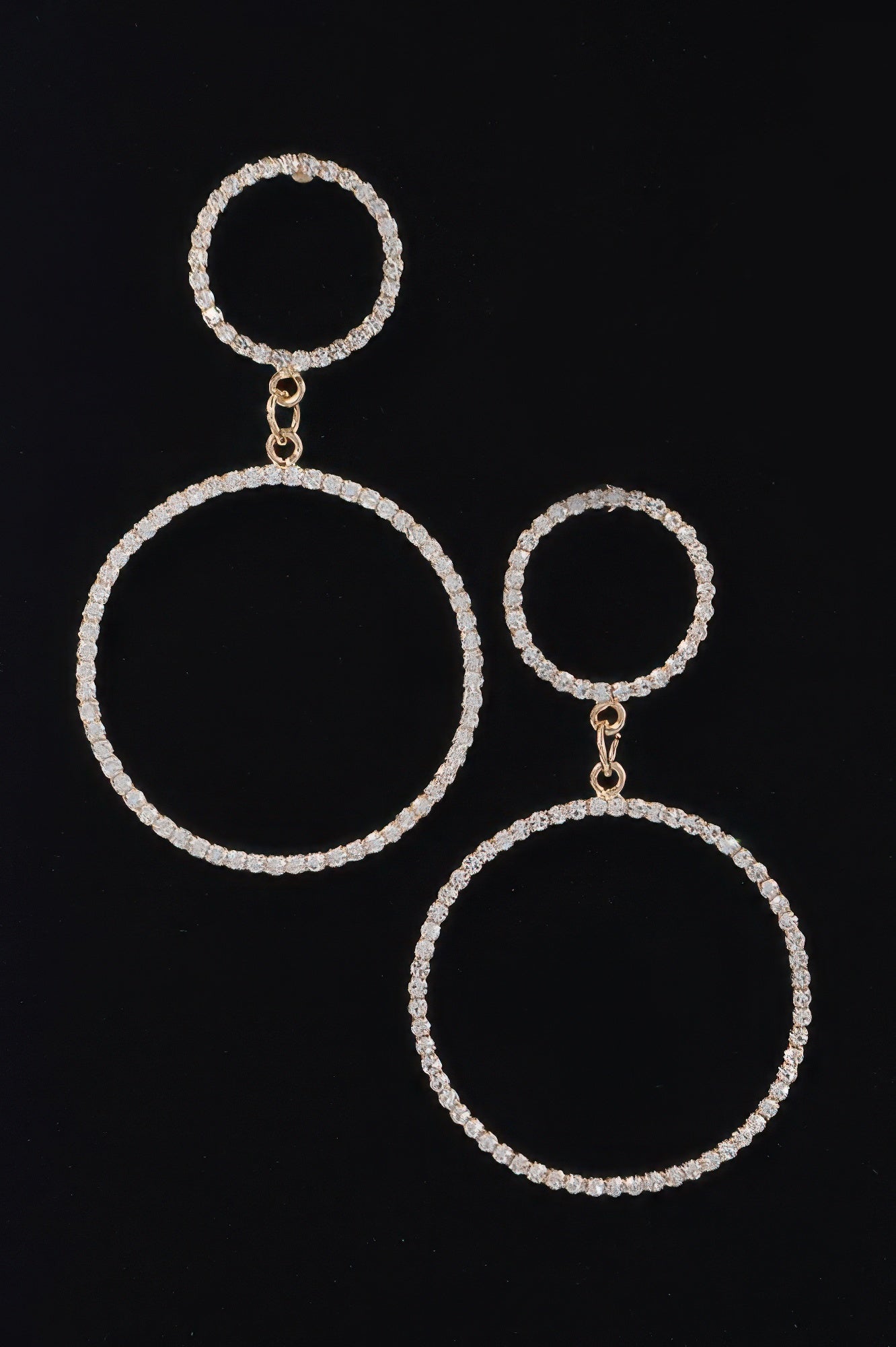 Two Circle Rhinestone Earrings