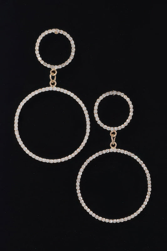 Two Circle Rhinestone Earrings