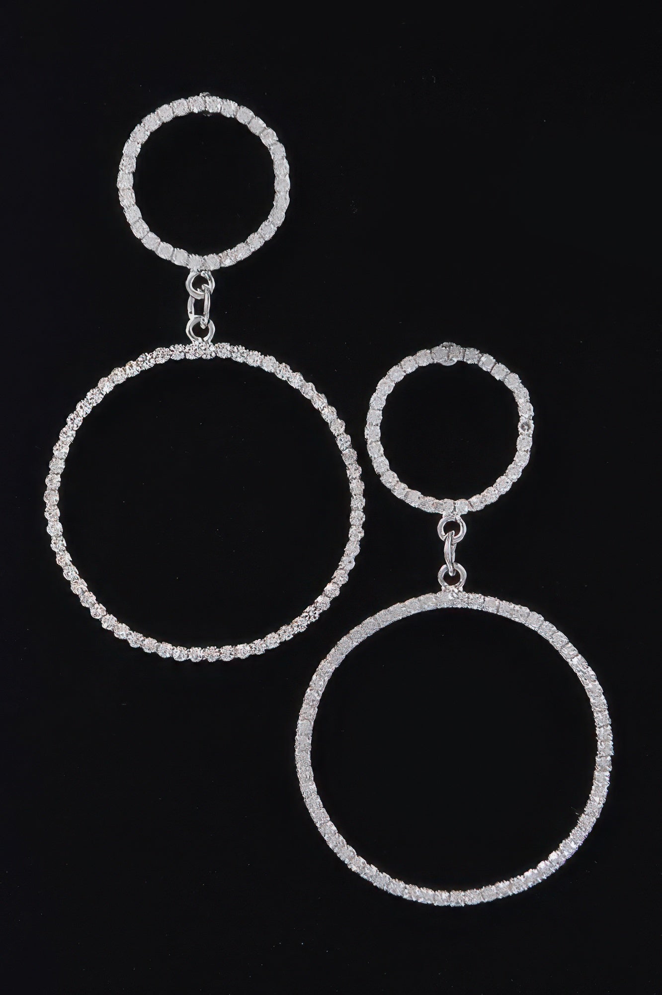 Two Circle Rhinestone Earrings