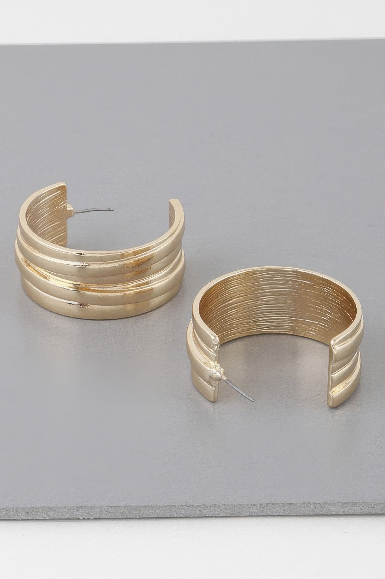 Multi Lined Hoop Earrings