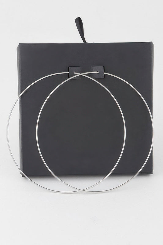 Wide Metal Hoop Earrings