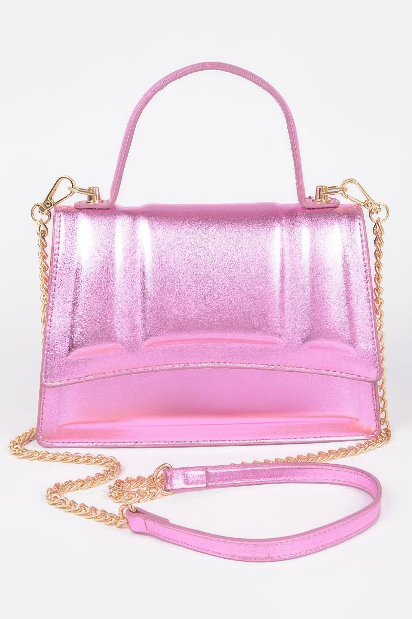 Metallic Top Handle Crossbody Bag