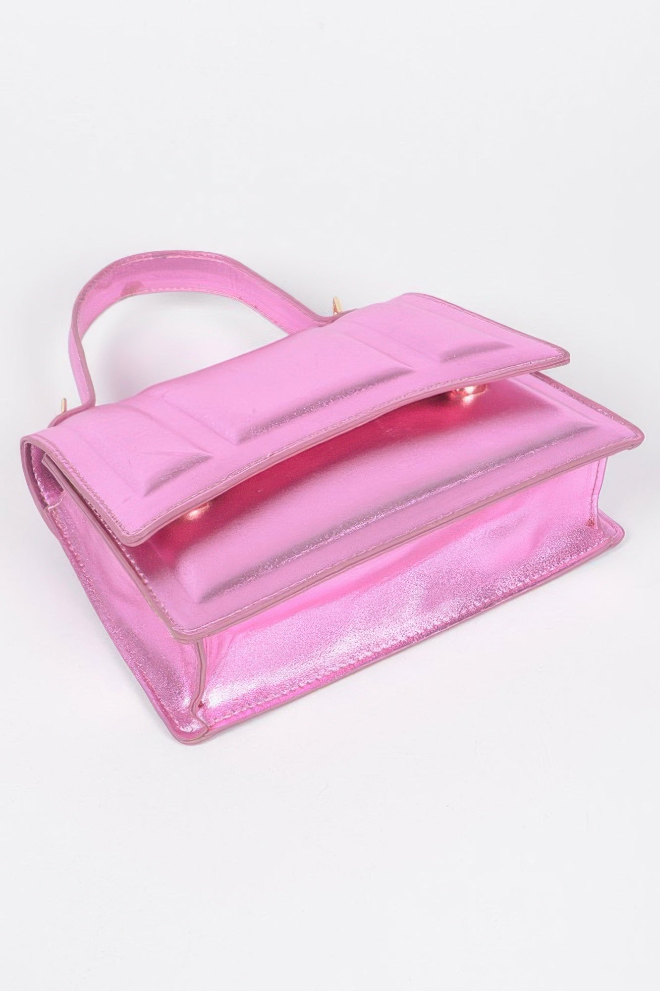 Metallic Top Handle Crossbody Bag