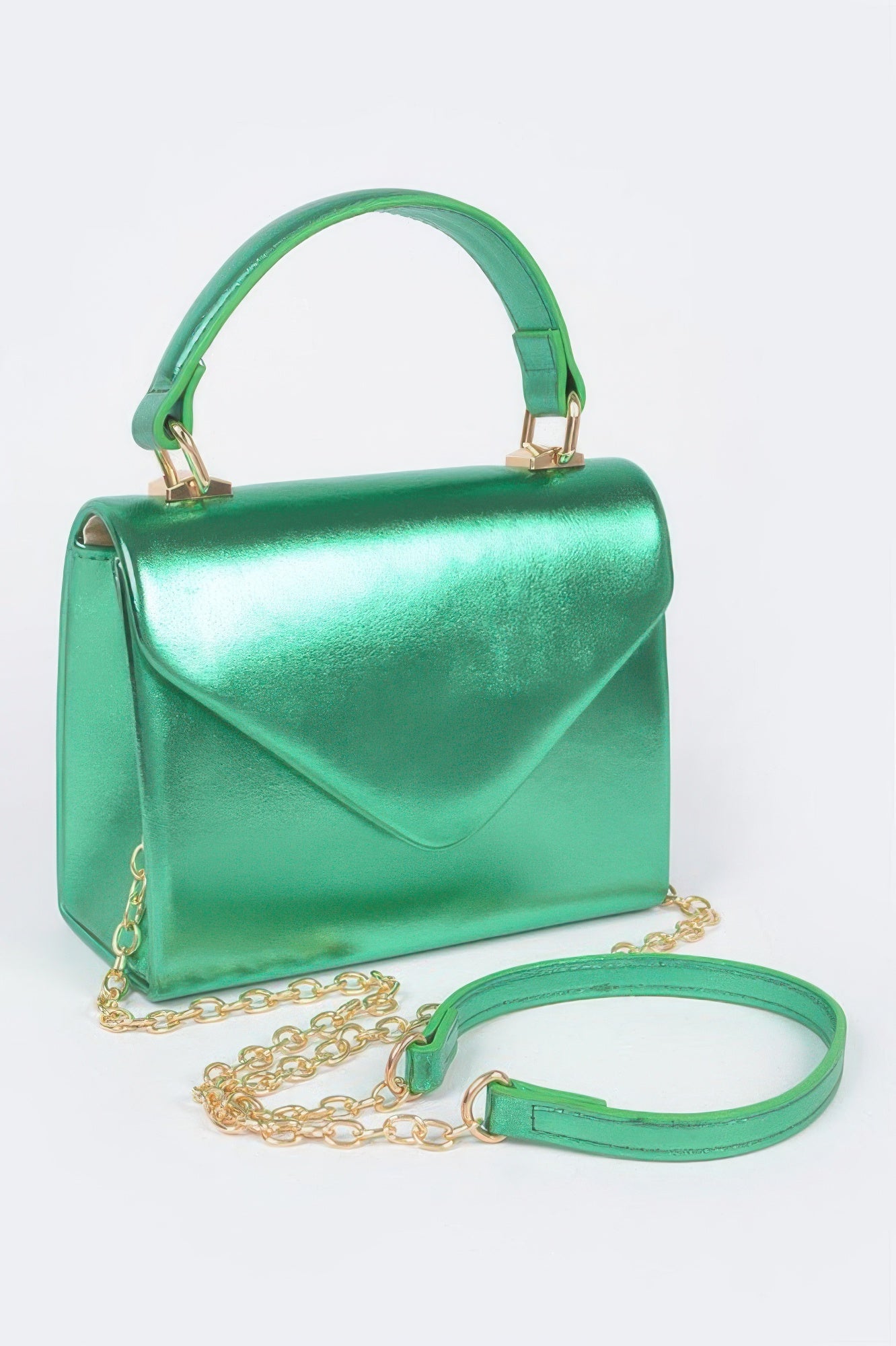 Metallic Top Handle Clutch