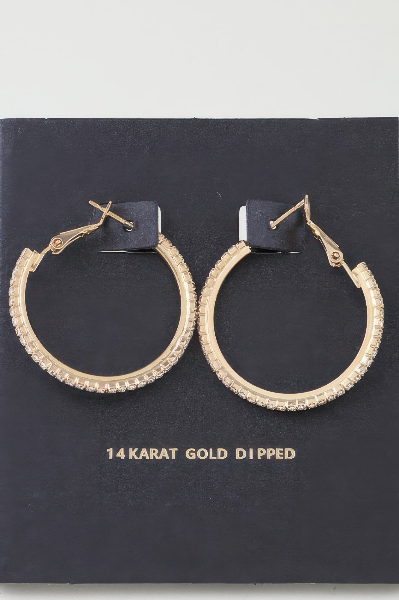 Rhinestone Lined Hoop Earrings