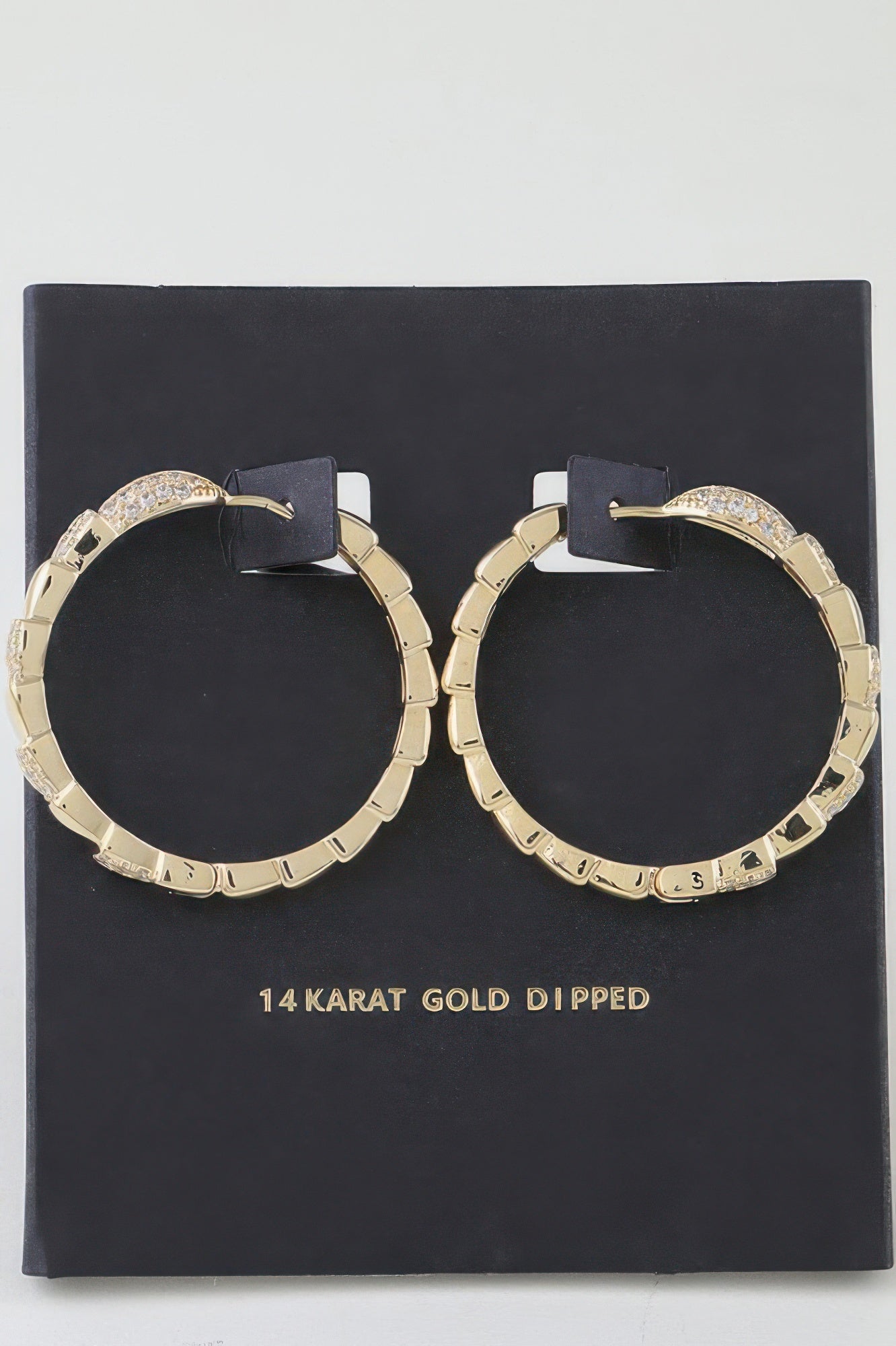 Bejeweled Snake Scale Hoop Earrings