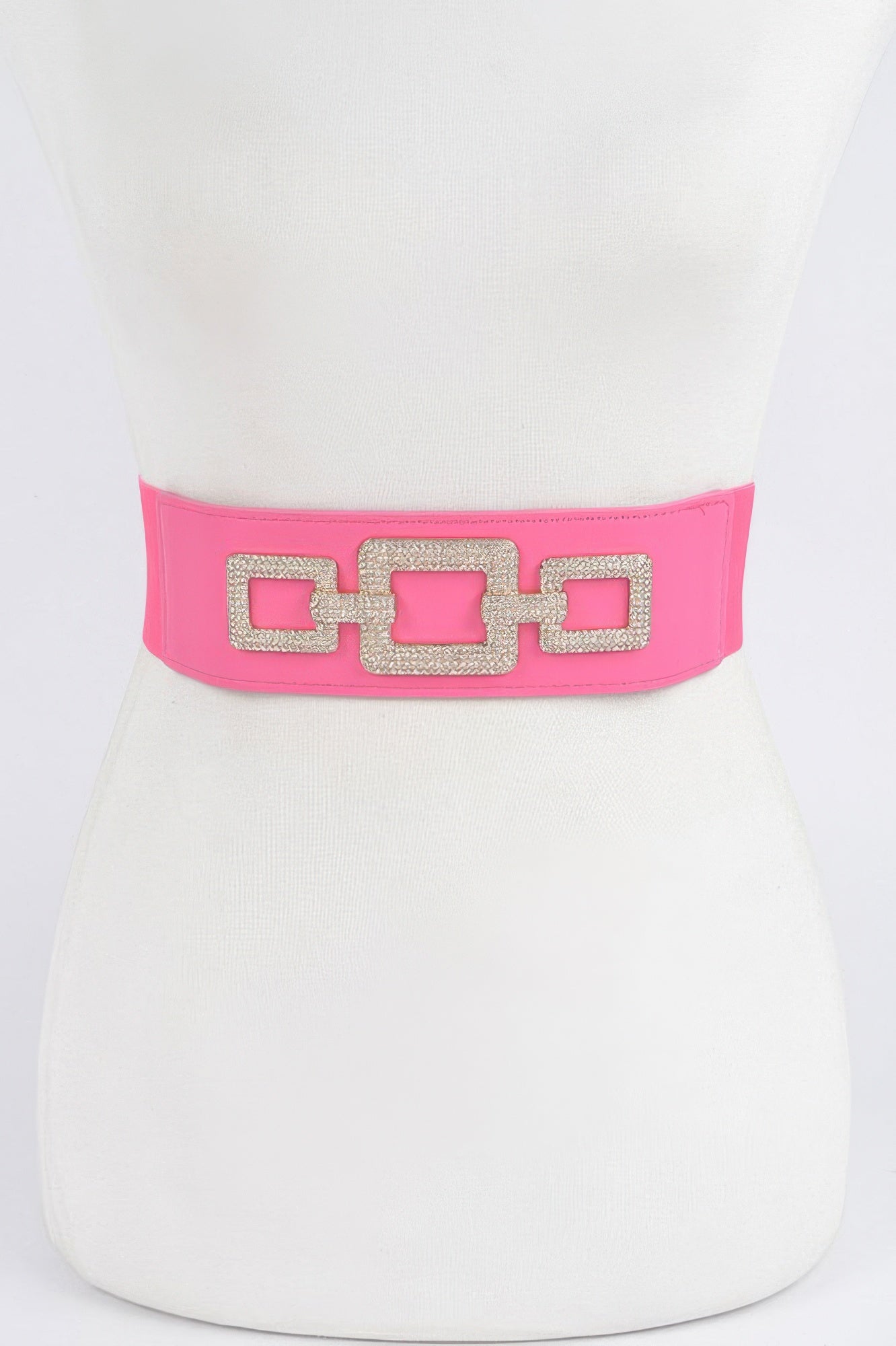 Rhinestone Link Plus Size Elastic Belt