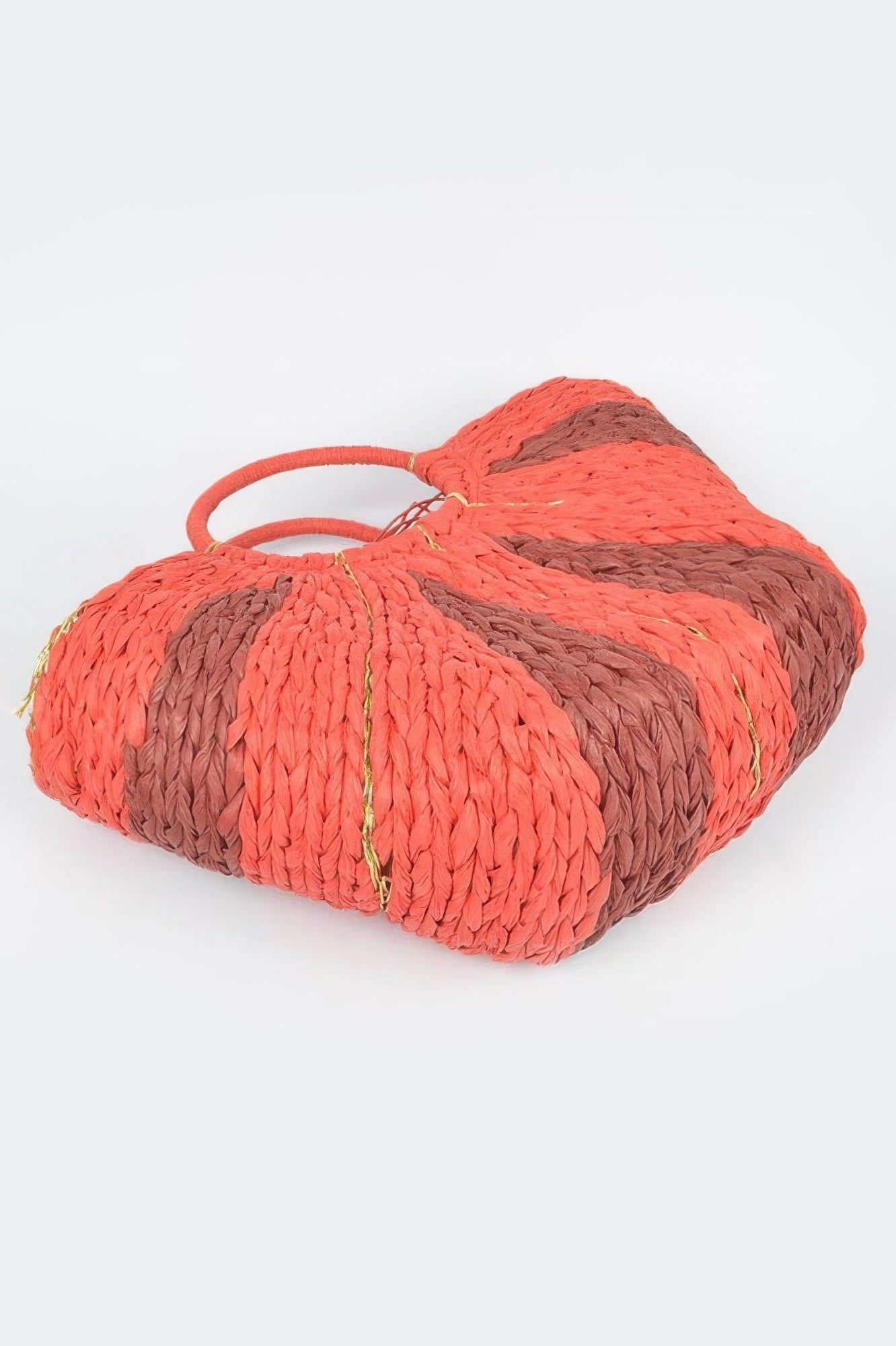 Two Tone Straw Tote Bag