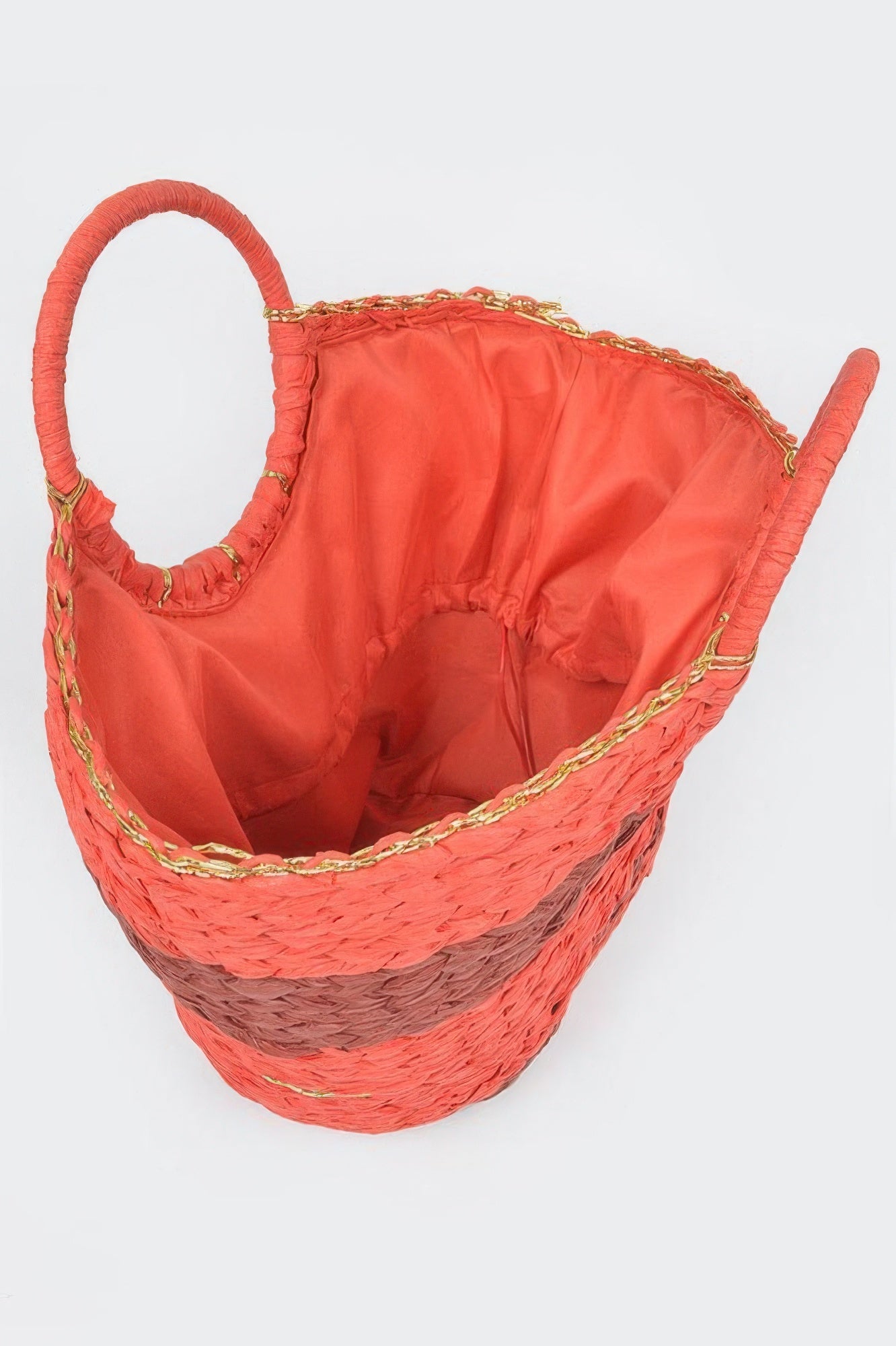 Two Tone Straw Tote Bag