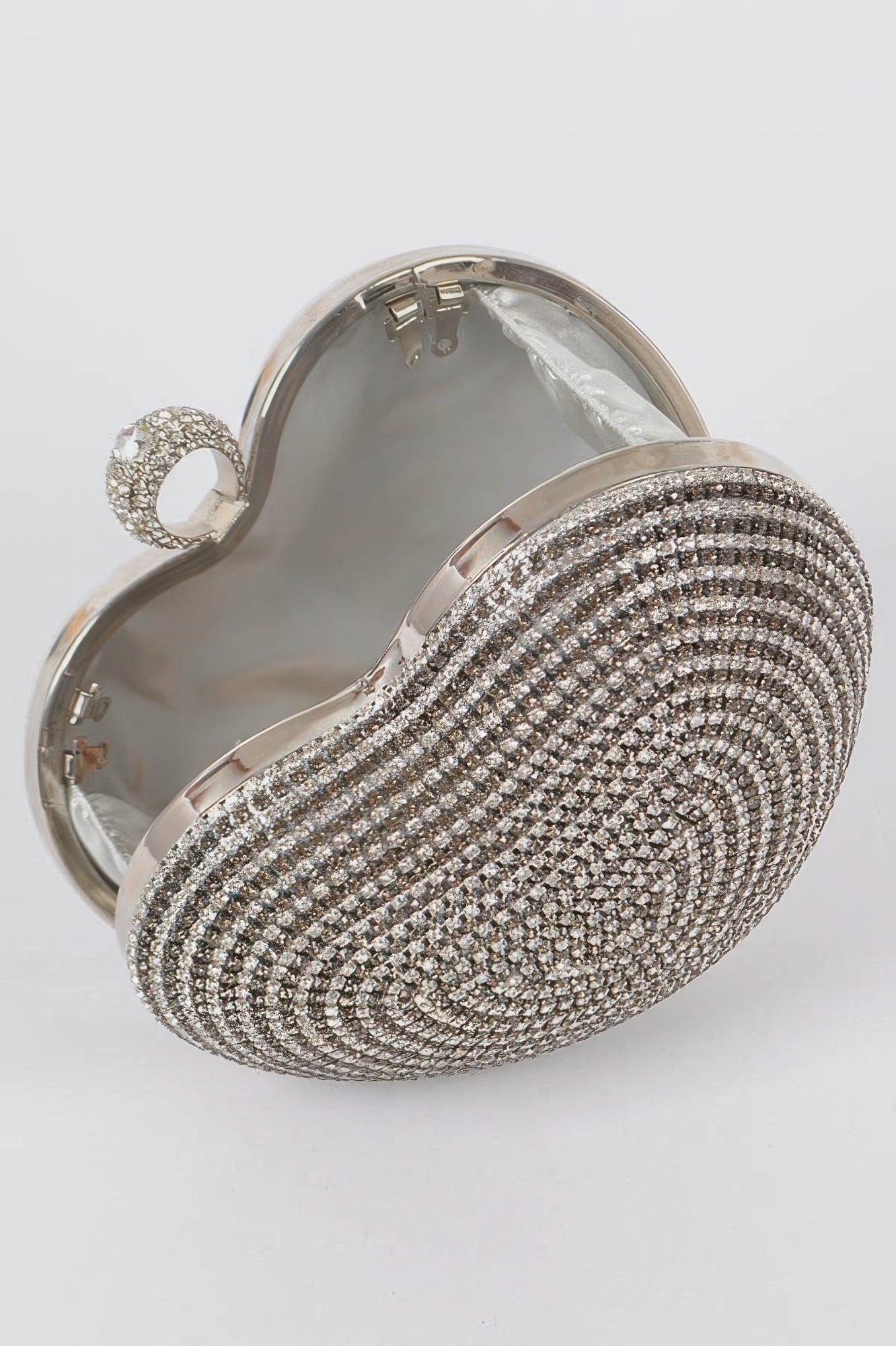 Rhinestone Heart Shape Party Clutch