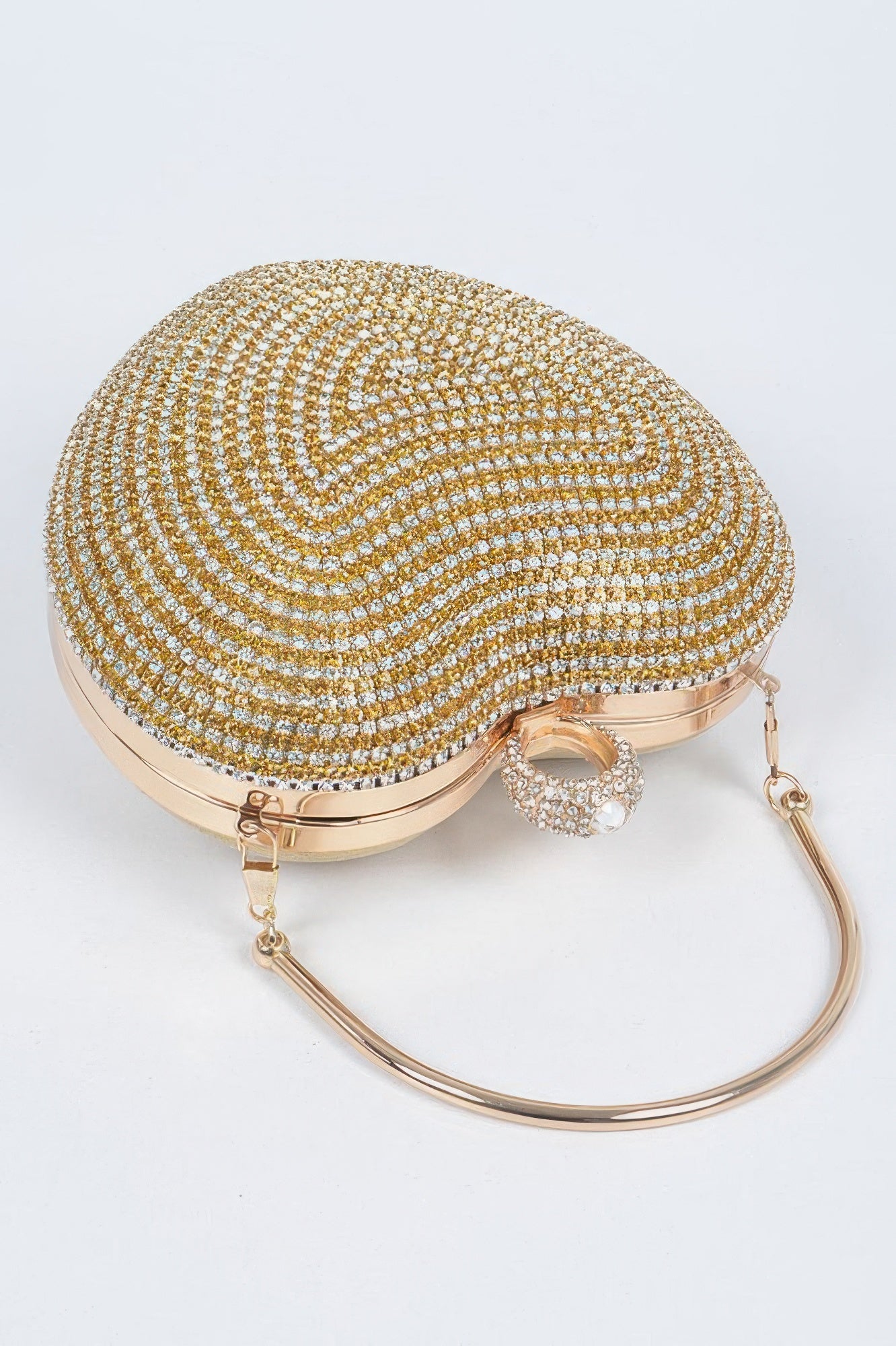 Rhinestone Heart Shape Party Clutch