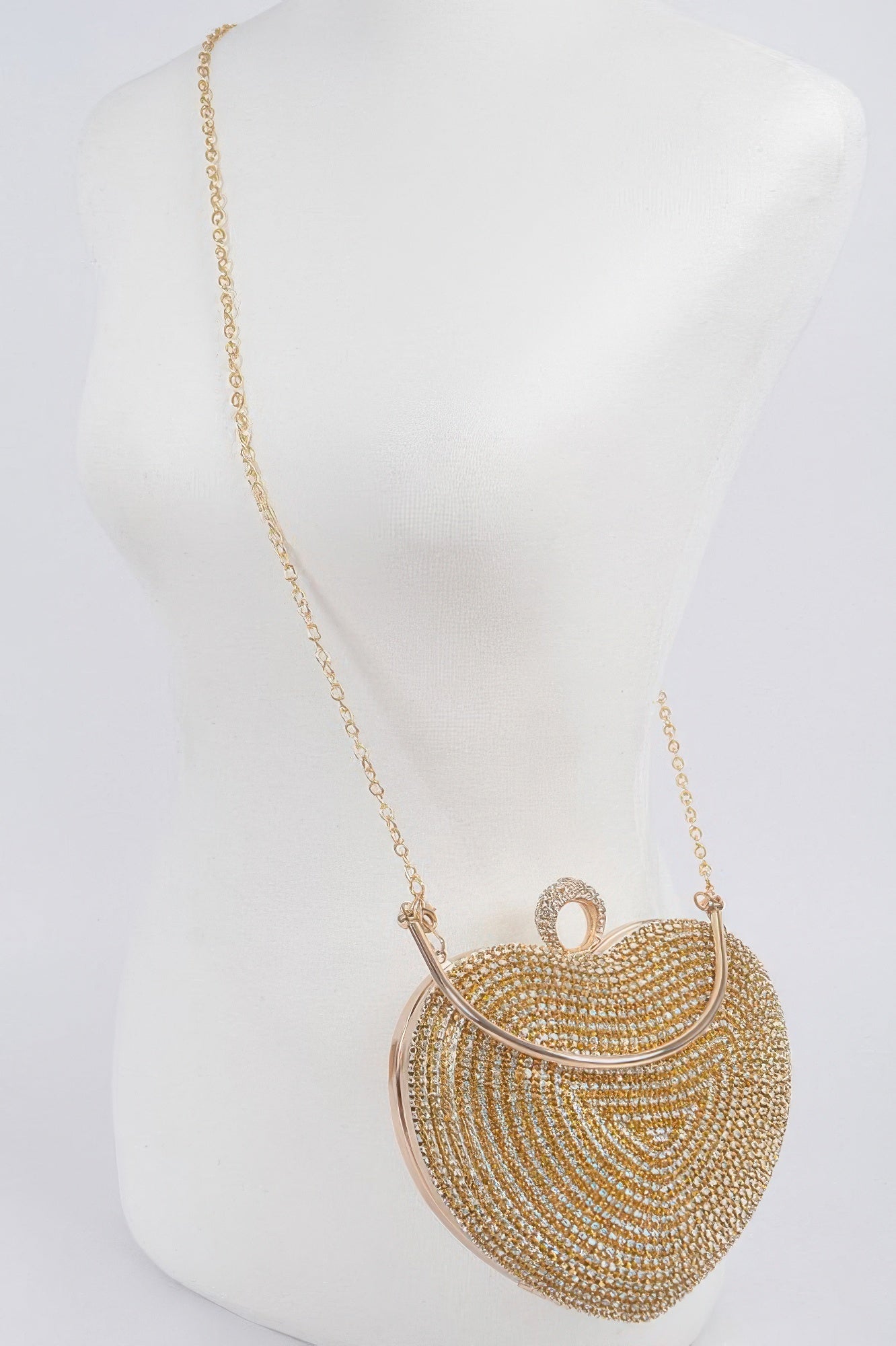 Rhinestone Heart Shape Party Clutch