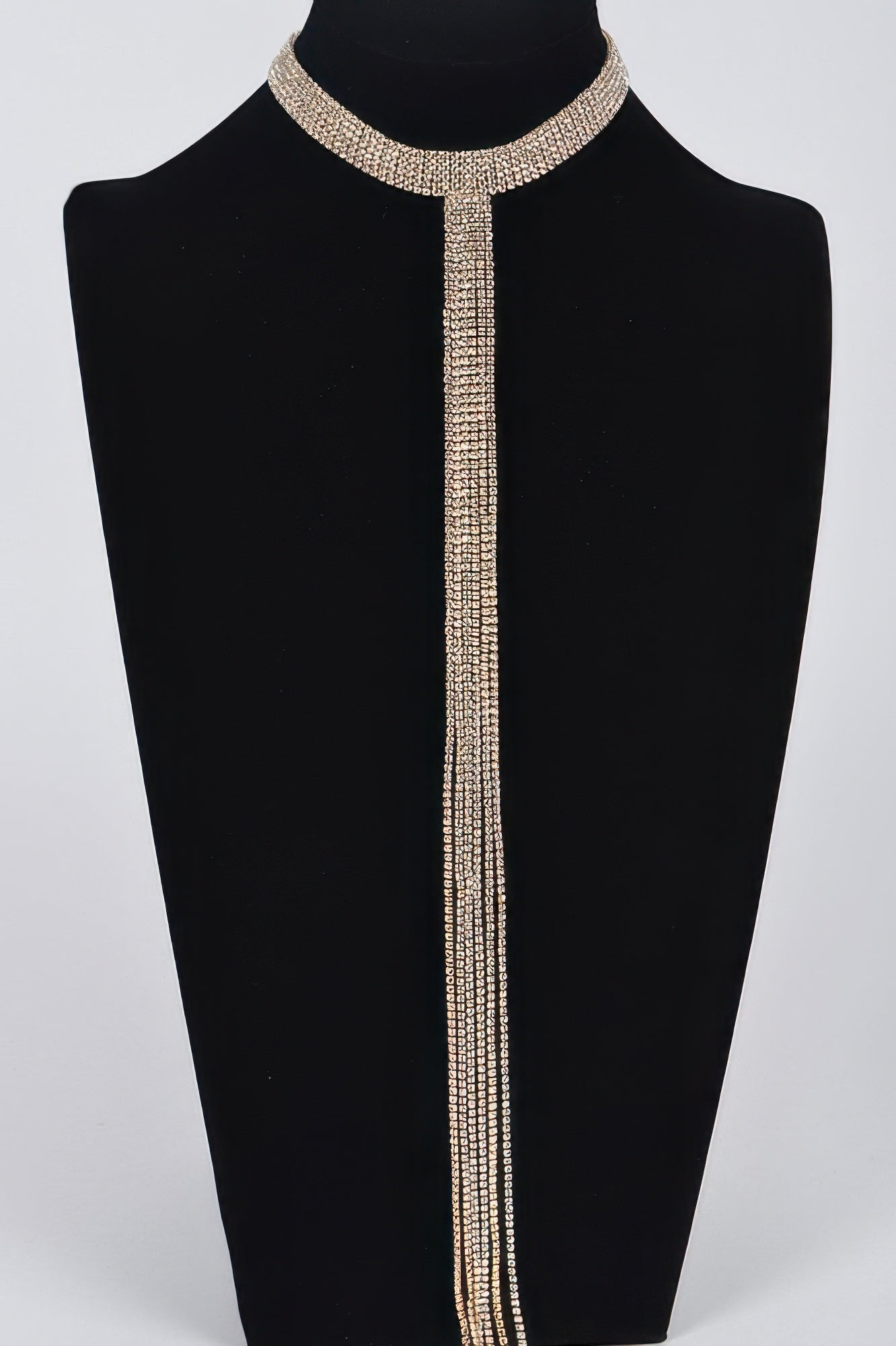 Bar Line Rhinestone Choker Necklace