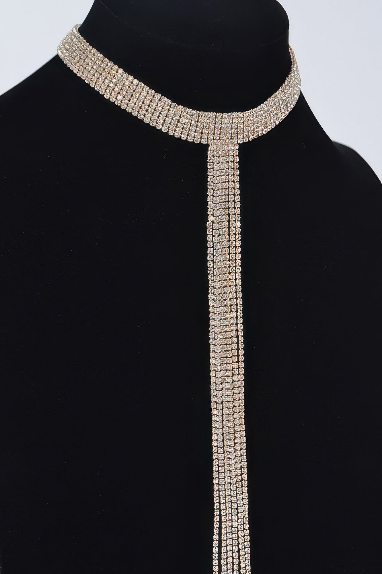 Bar Line Rhinestone Choker Necklace