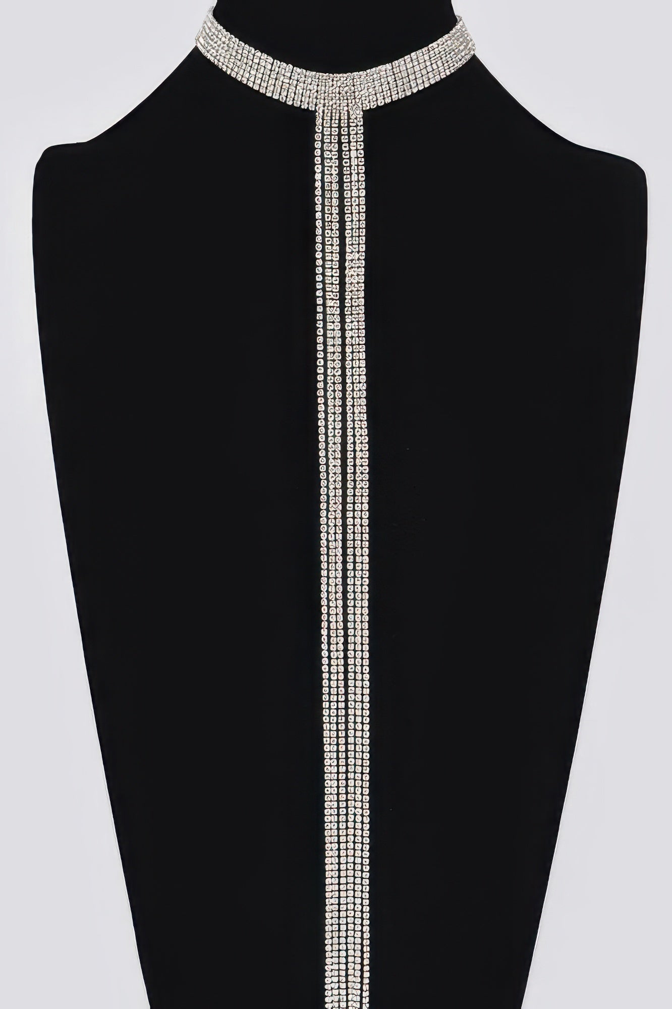 Bar Line Rhinestone Choker Necklace