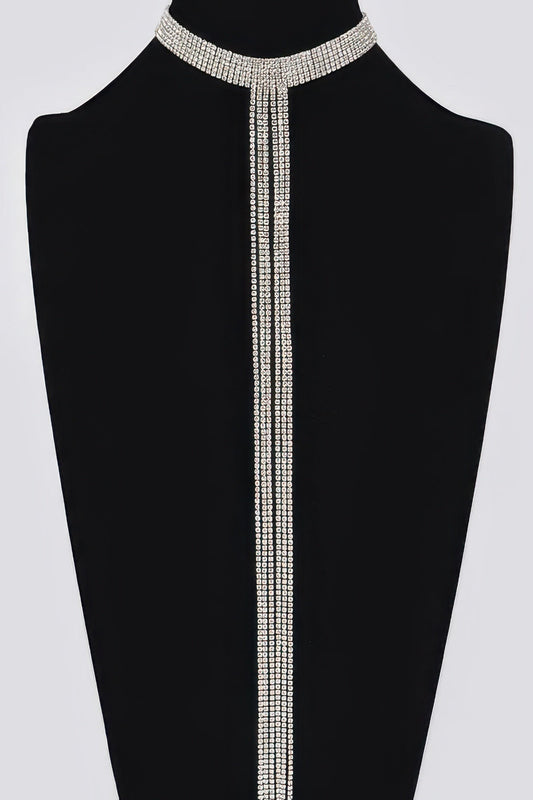 Bar Line Rhinestone Choker Necklace